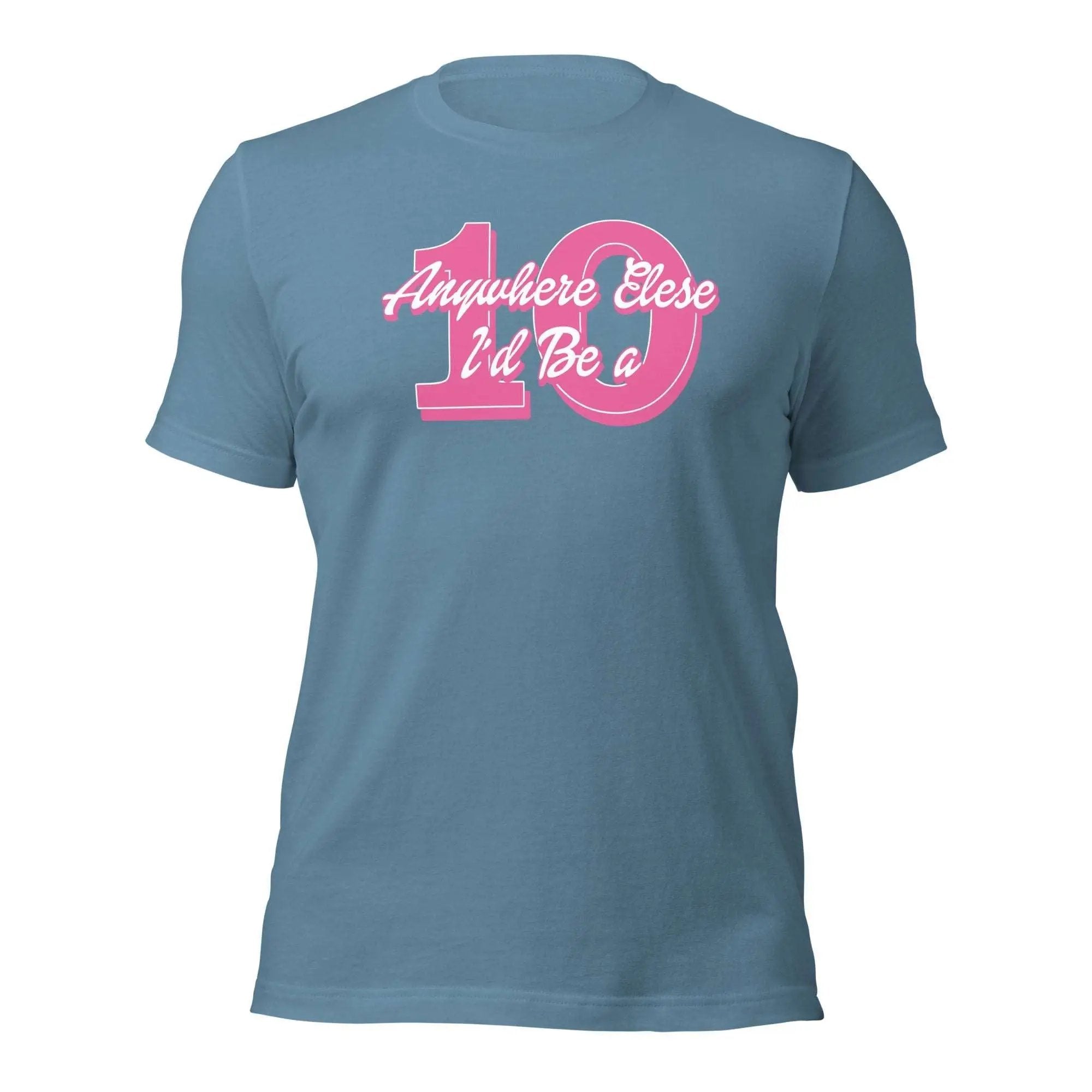a blue t - shirt with the number nine on it