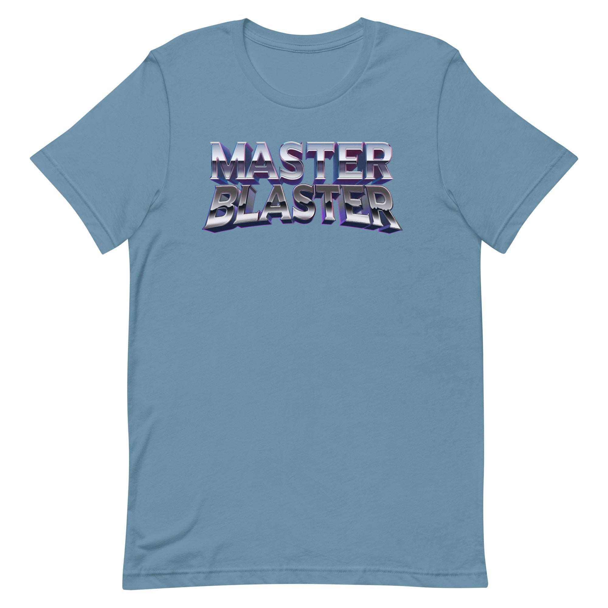 a blue t - shirt that says master blaster