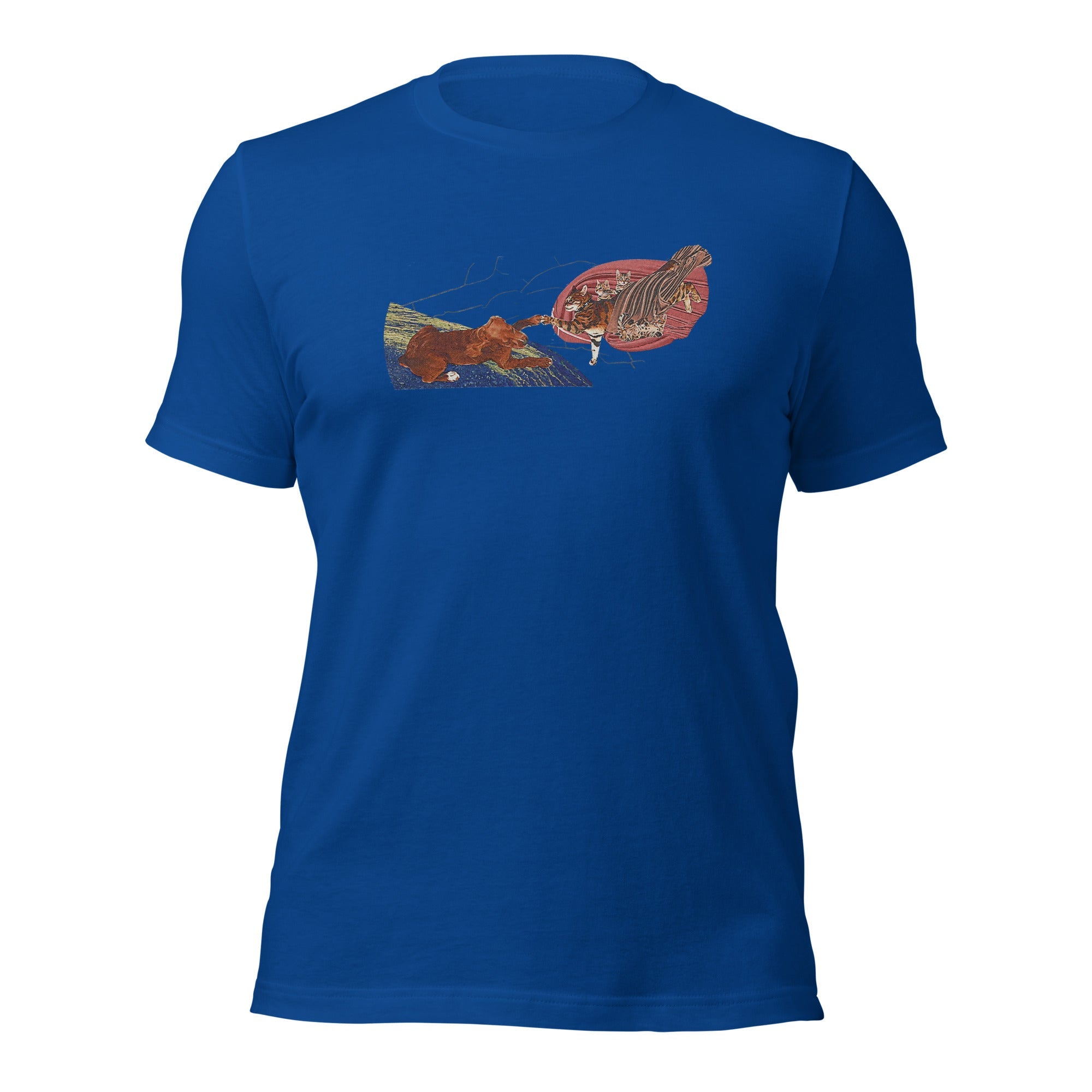 a blue t - shirt with a picture of a fish on it