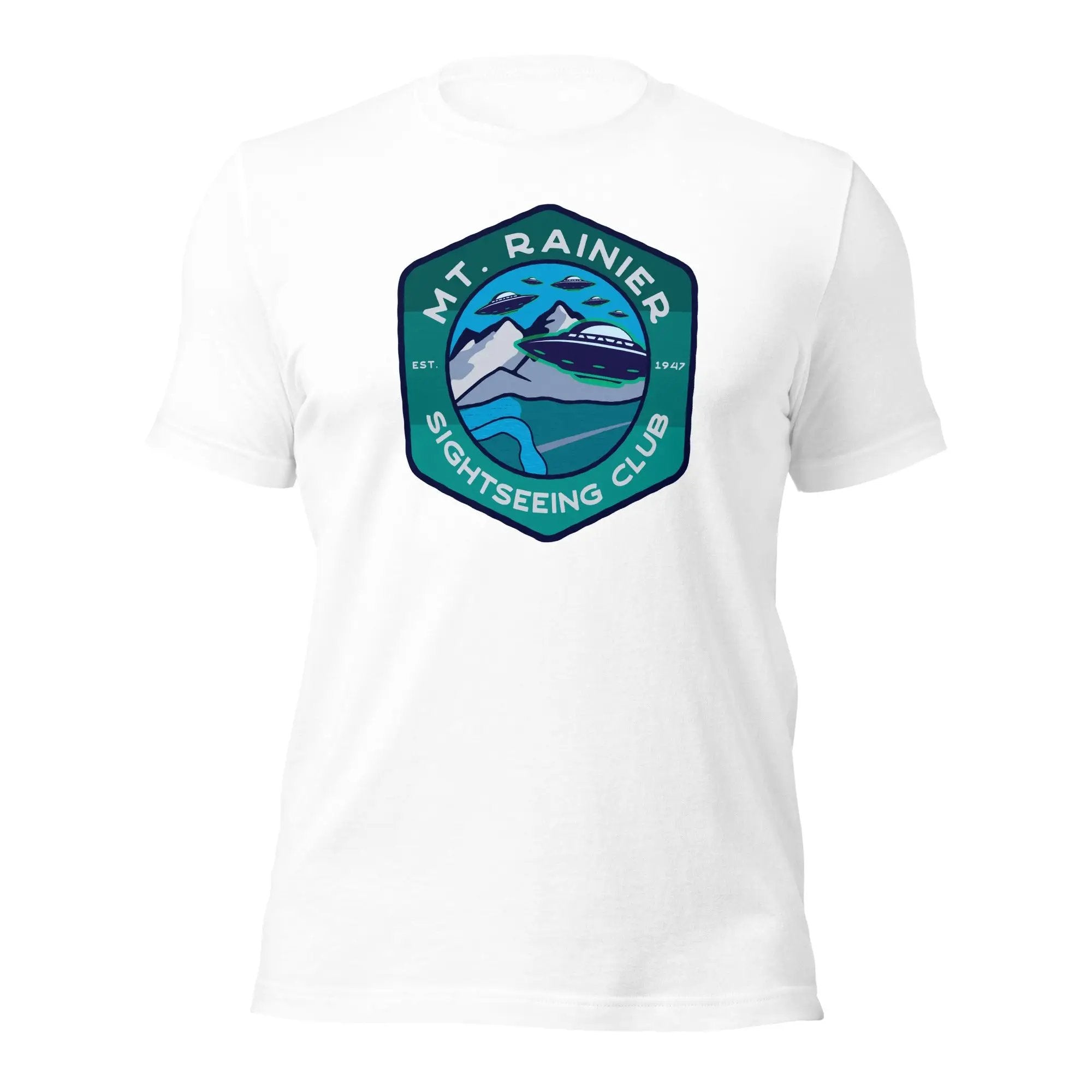 a white t - shirt with a picture of a boat on it