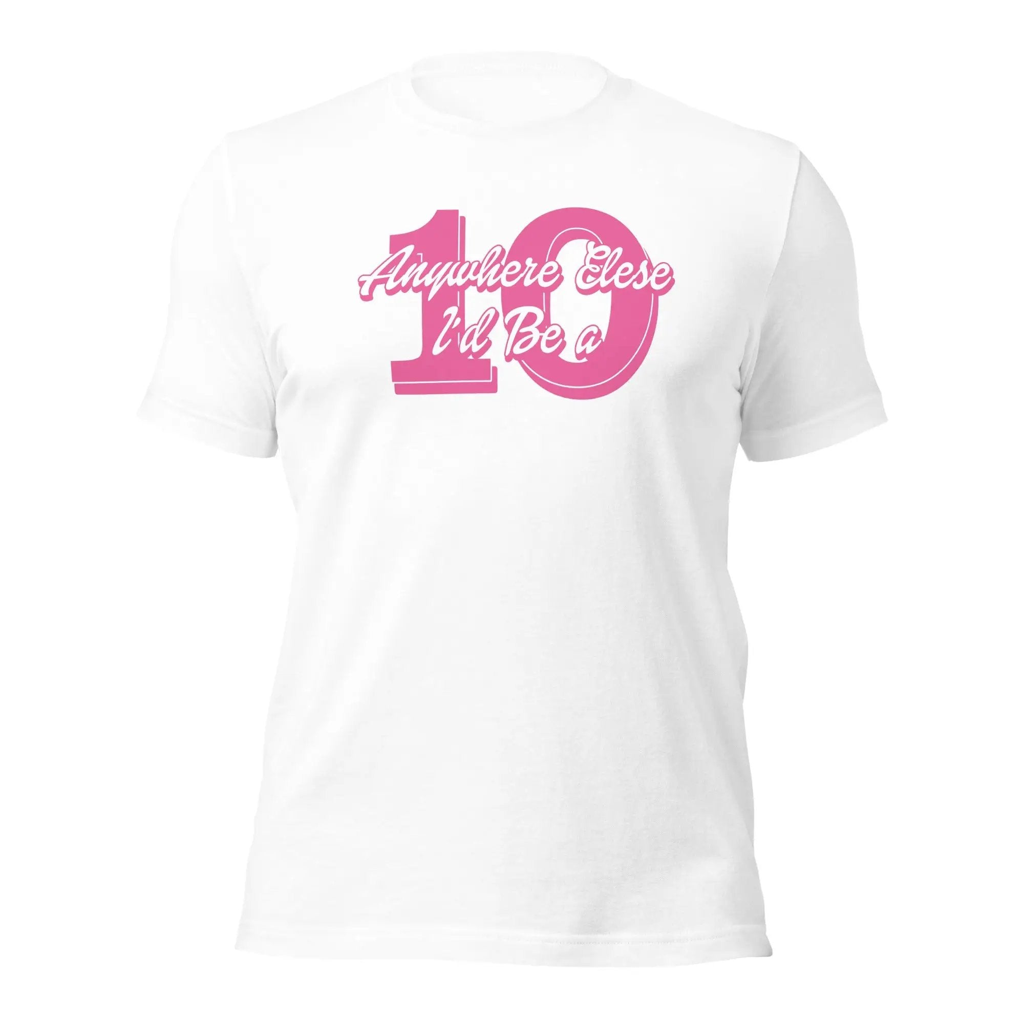 a white t - shirt with the number ten on it