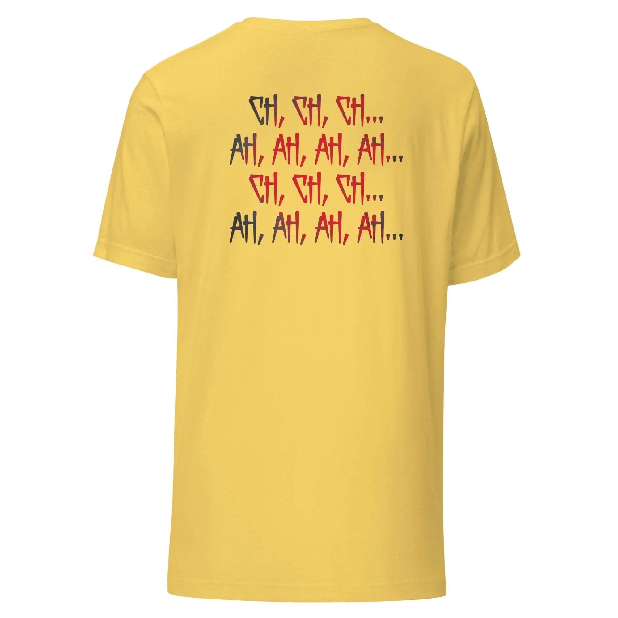 a yellow t - shirt with the words ha ha ha ha ha ha ha ha