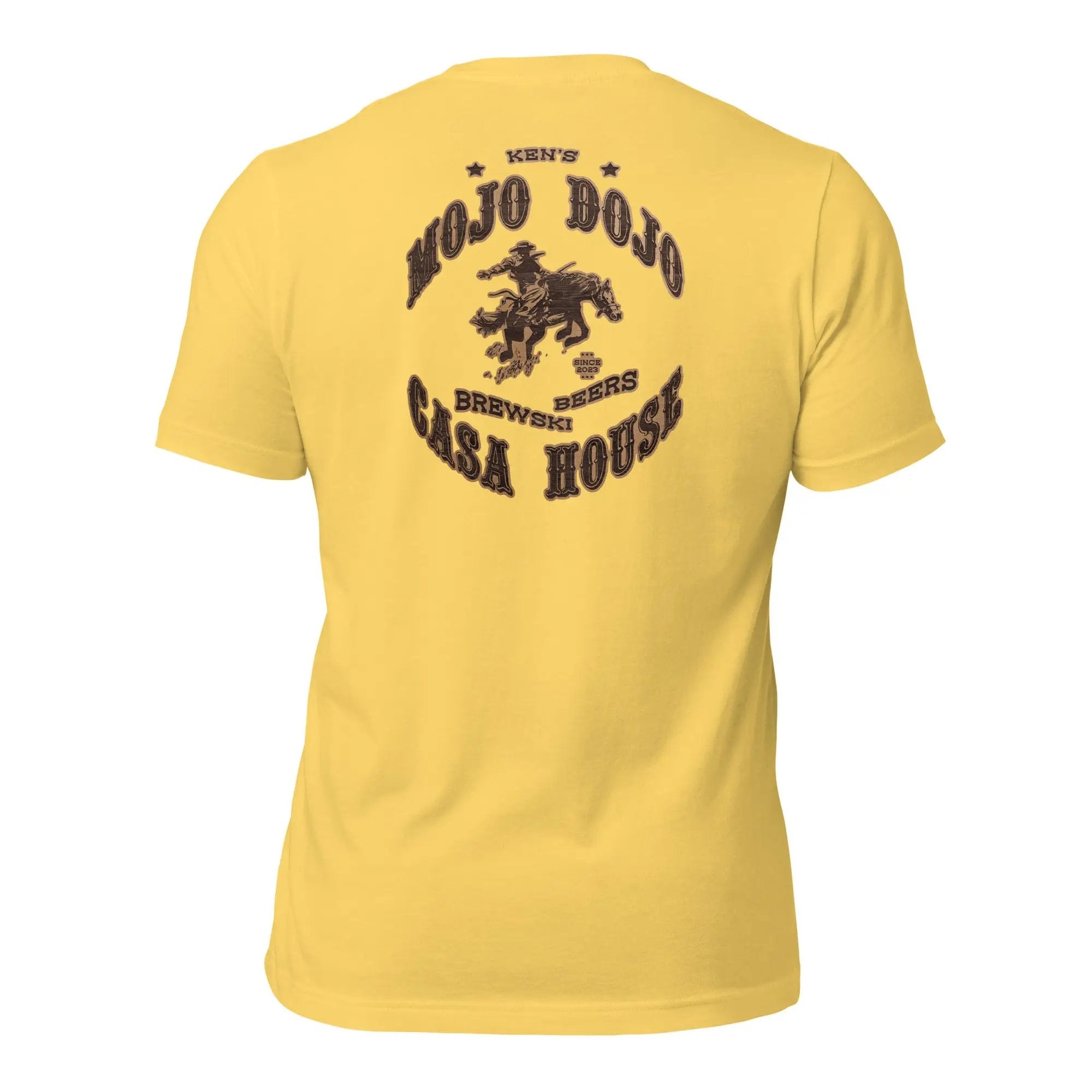 a yellow t - shirt with a horse on it