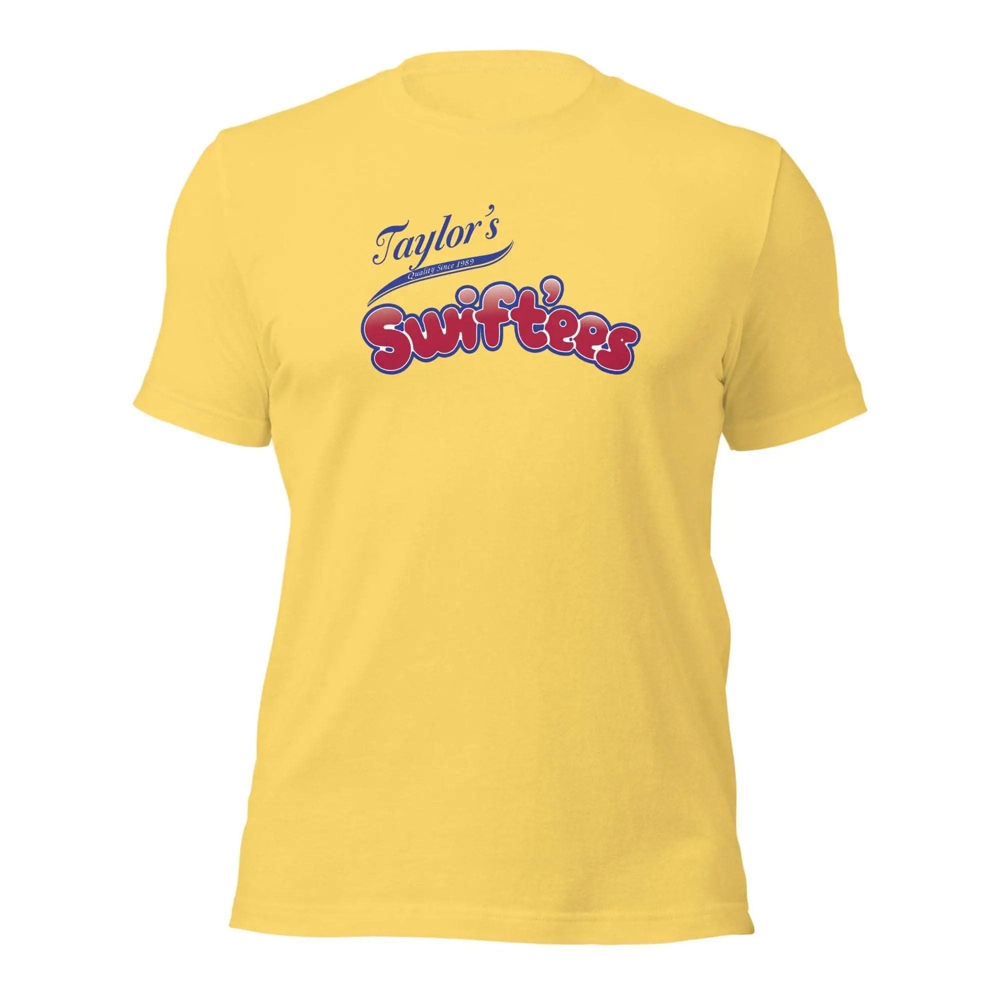 a yellow t - shirt that says taylor's surfers