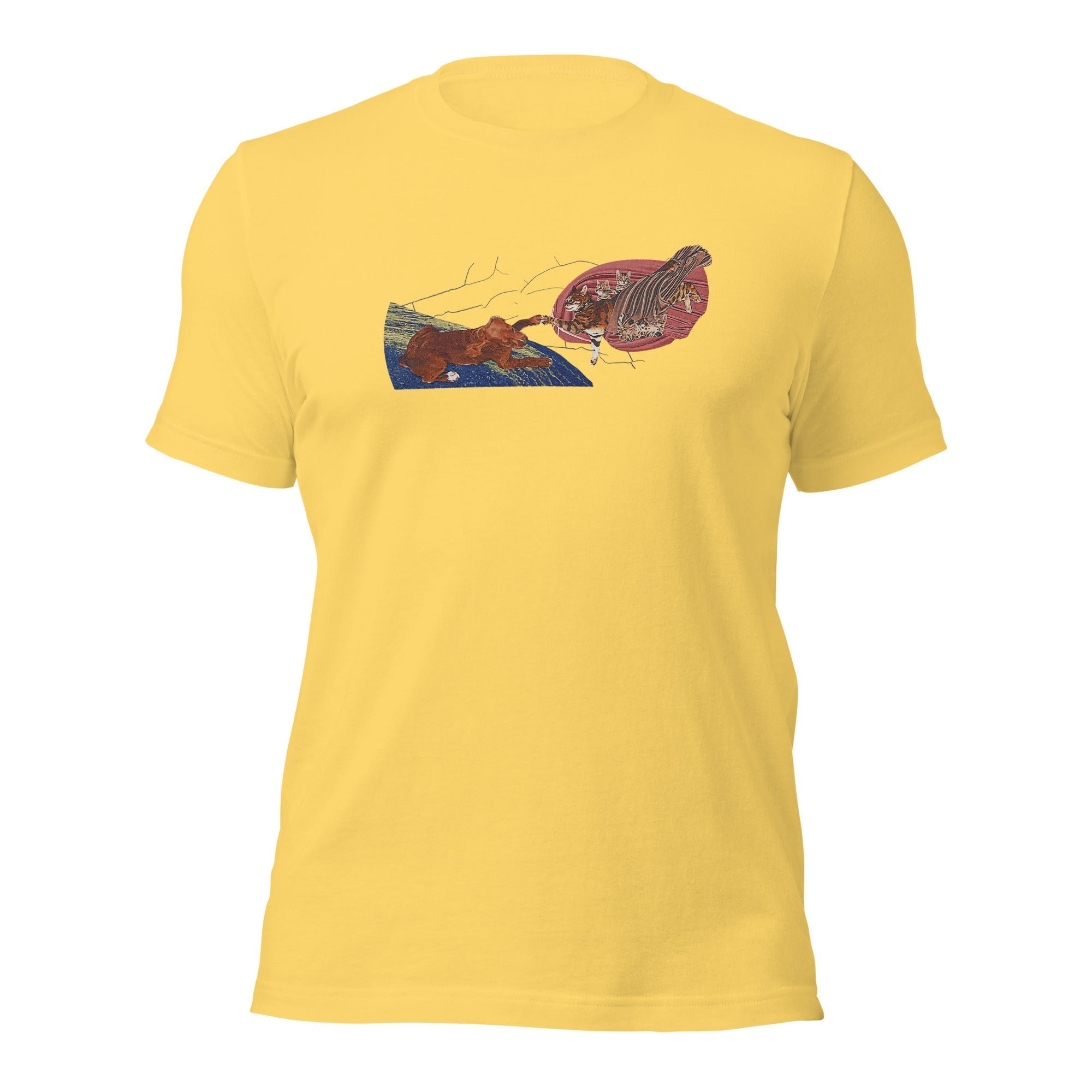 a yellow t - shirt with a picture of a butterfly on it