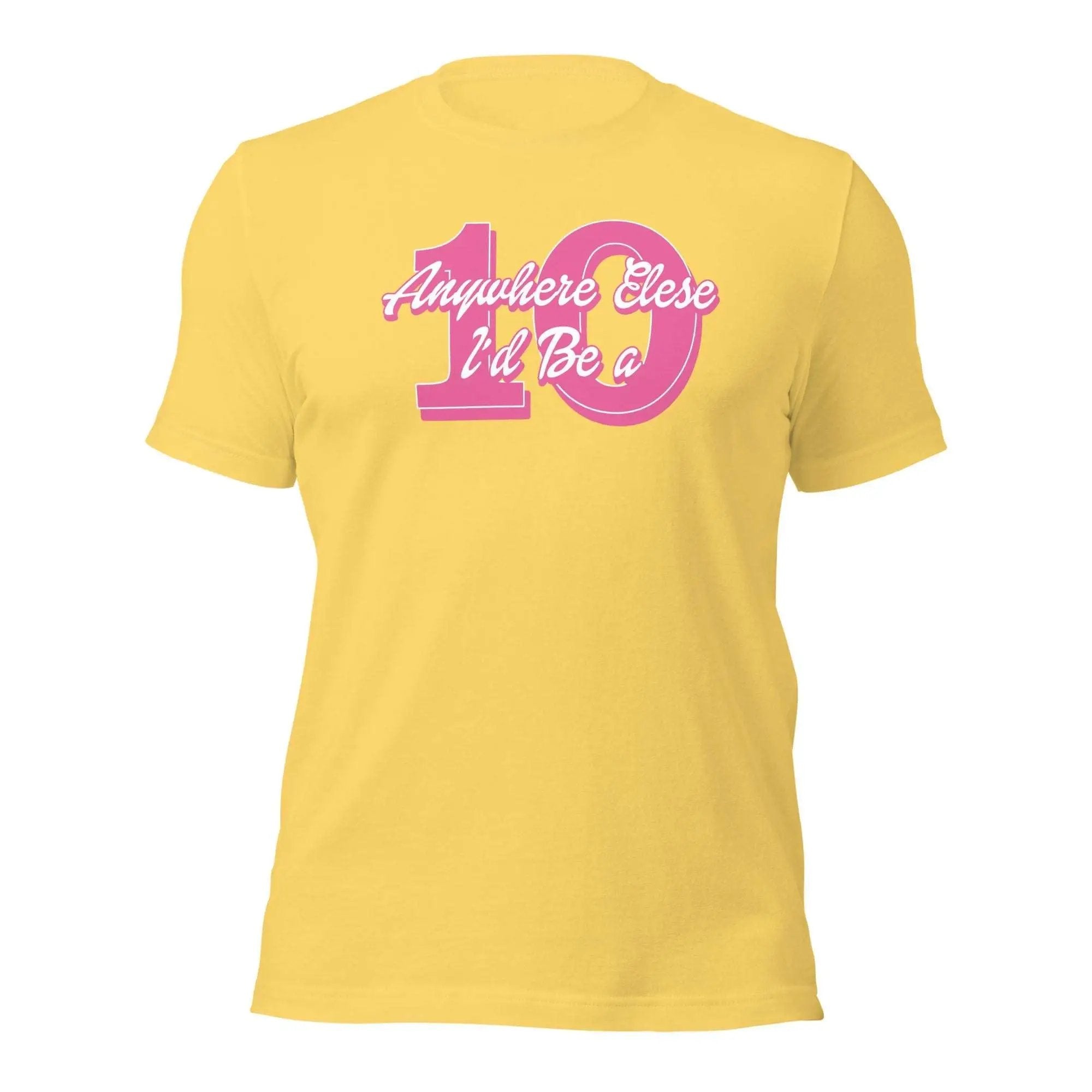 a yellow t - shirt with the number forty on it