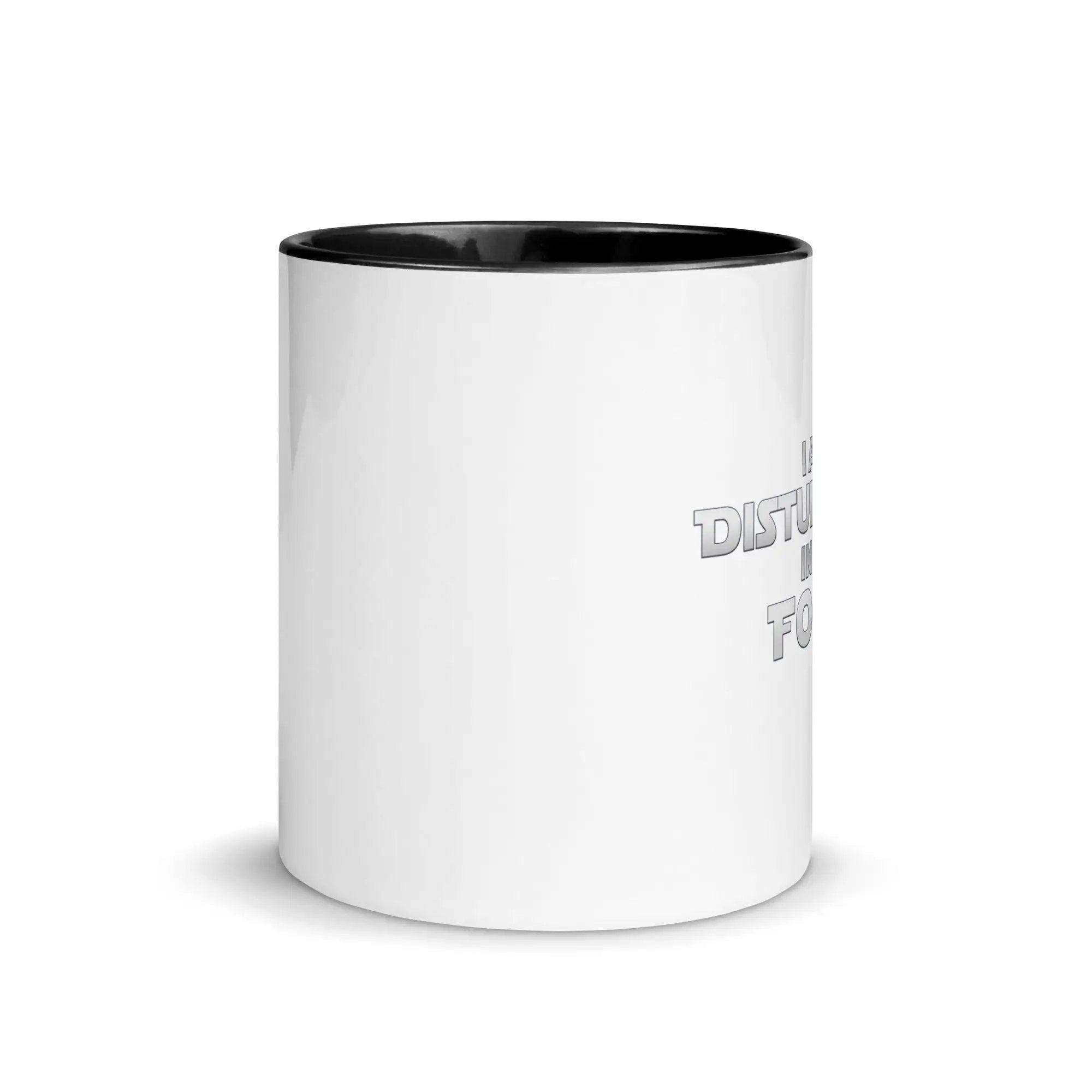 a white and black coffee mug with the words, i don't hate to