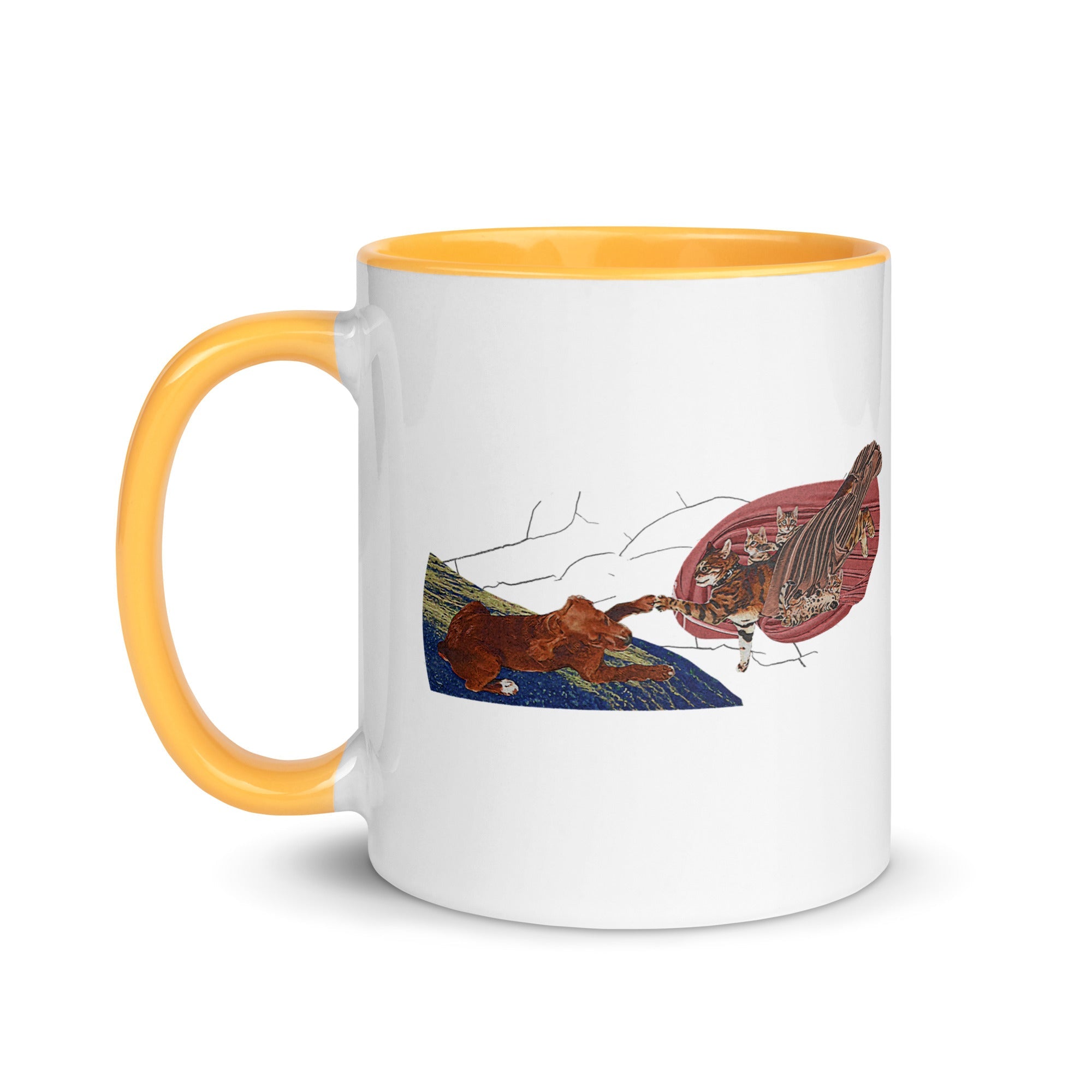 a coffee mug with a picture of a butterfly on it