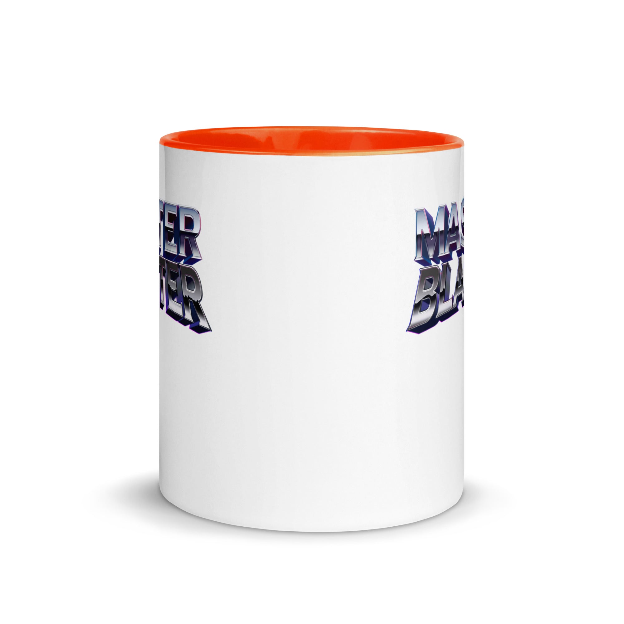 a white and orange coffee mug with the words made in the usa on it