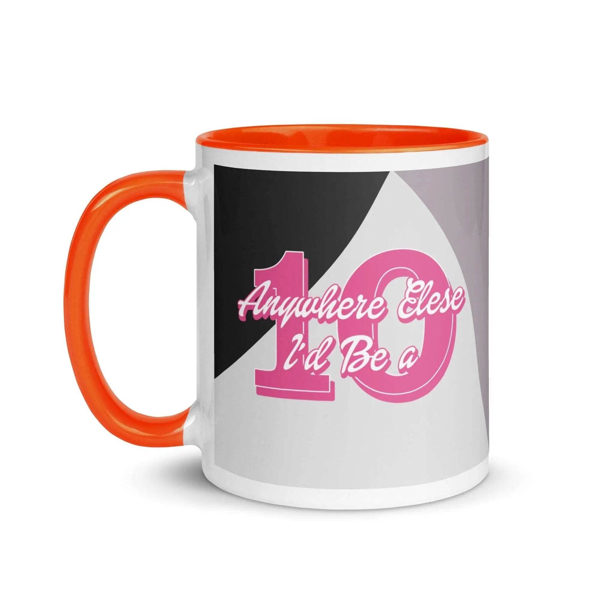 an orange and white coffee mug with the number one eleven eleven eleven eleven eleven eleven