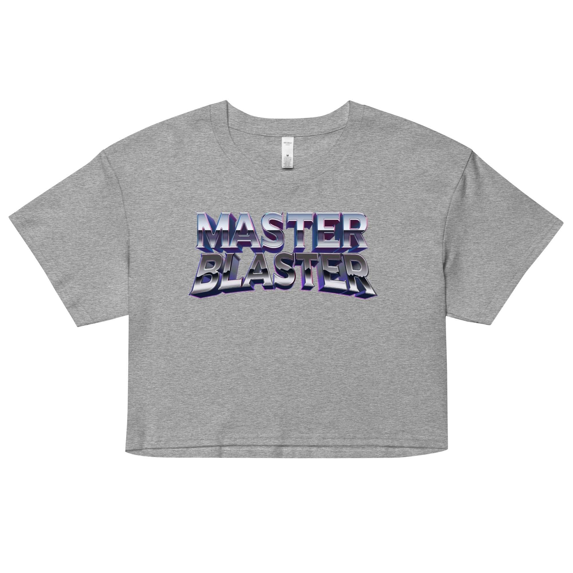 a grey t - shirt with the words master blaster printed on it
