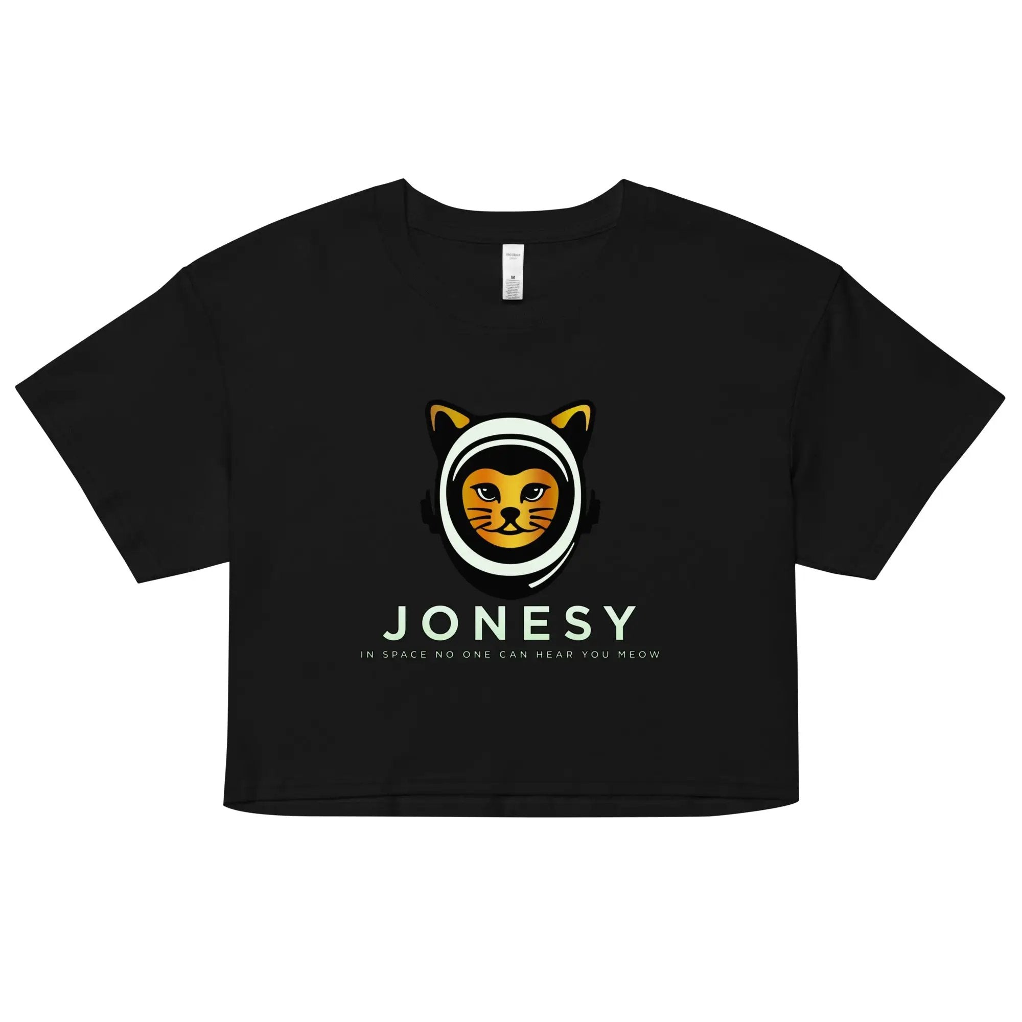 a black t - shirt with an image of a cat on it