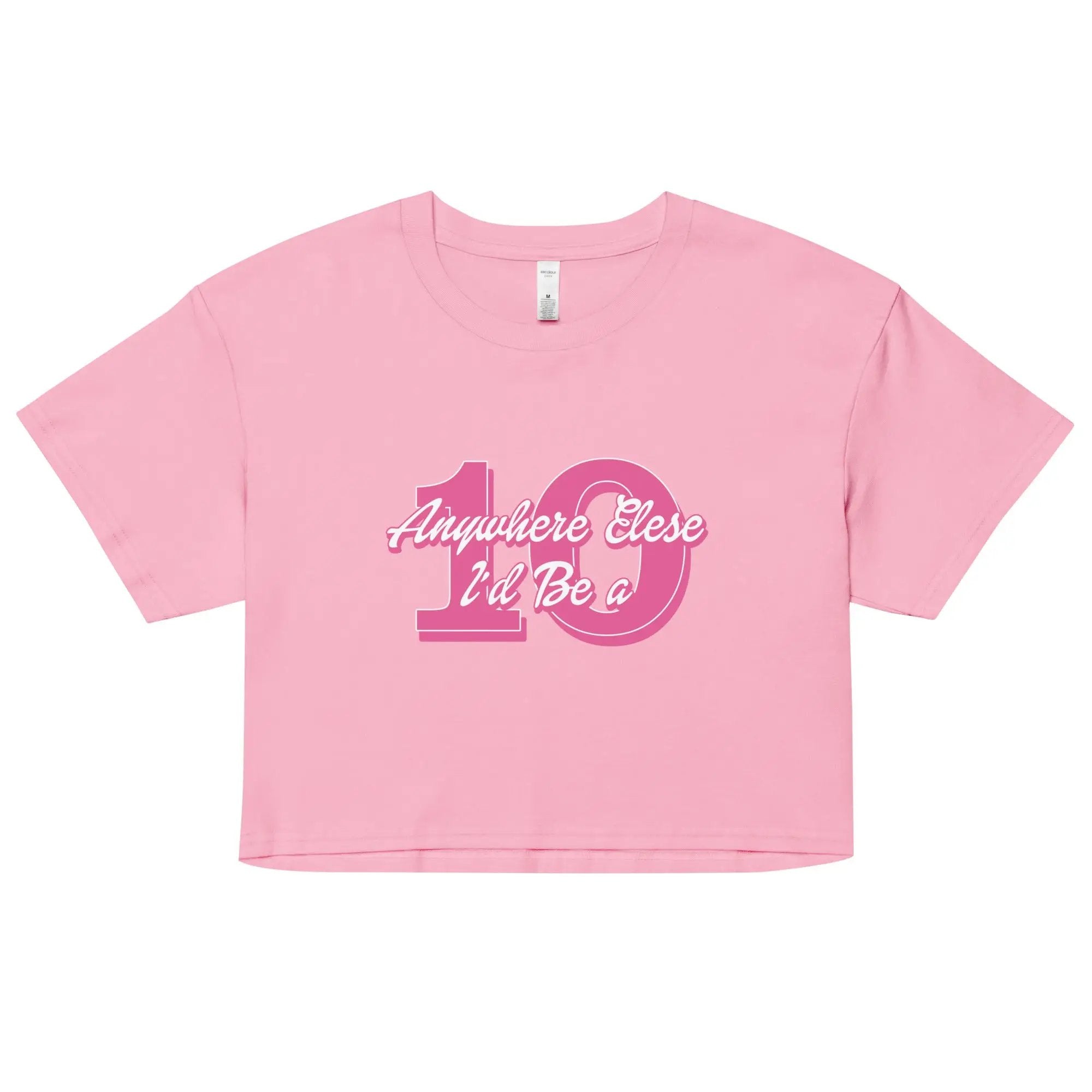 a pink t - shirt with the number ten on it