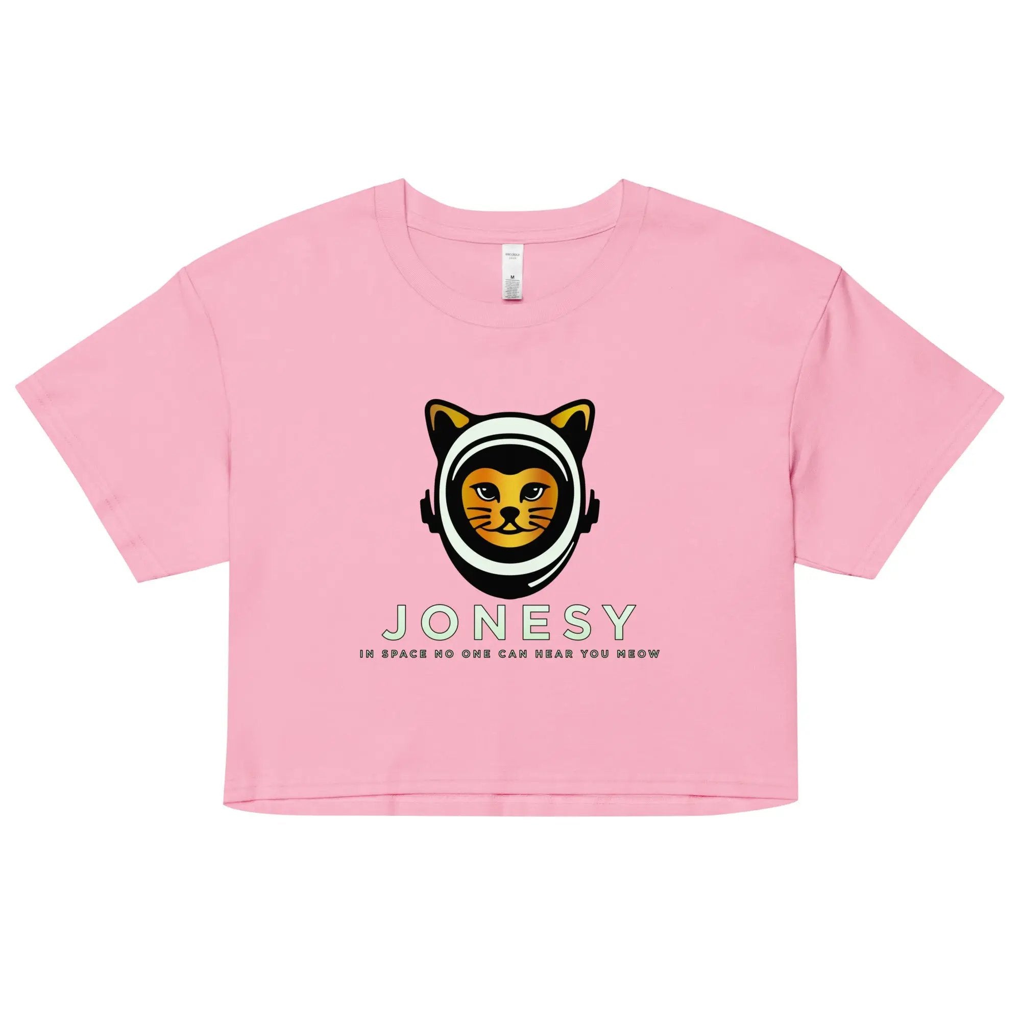 a pink t - shirt with an image of a cat on it