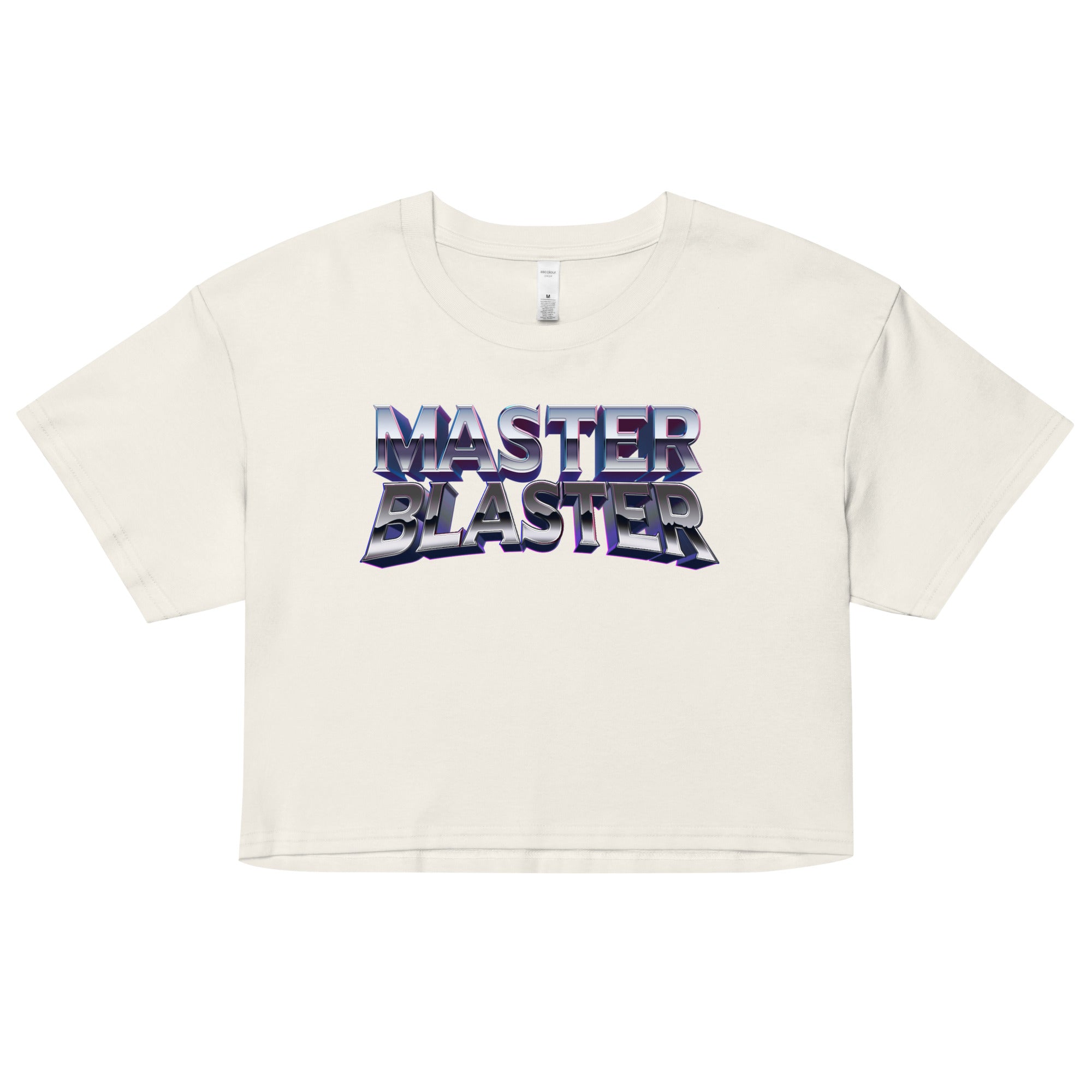 a white t - shirt with the words master blaster printed on it