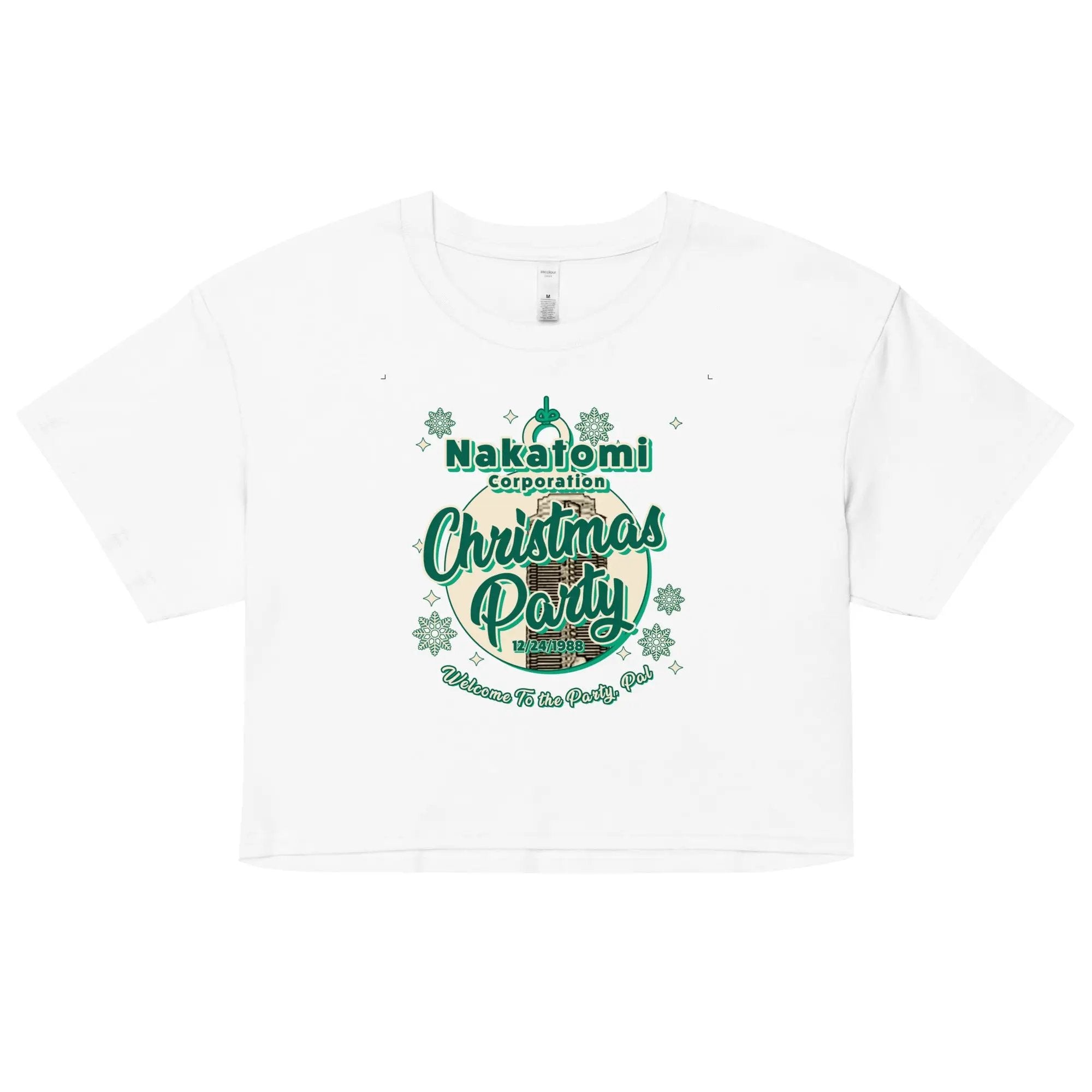 a white t - shirt with the words christmas party on it