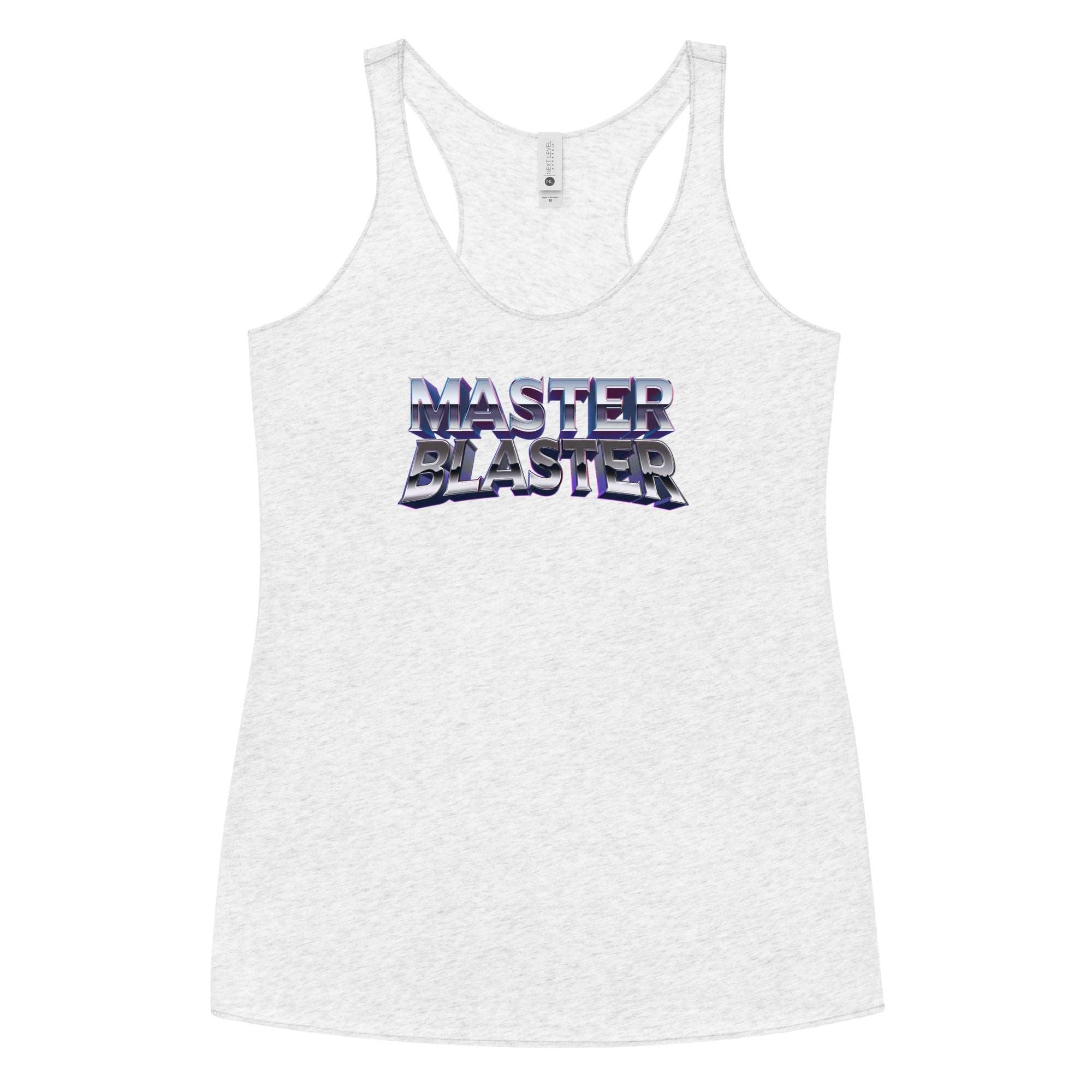 a women's tank top that says master blaster