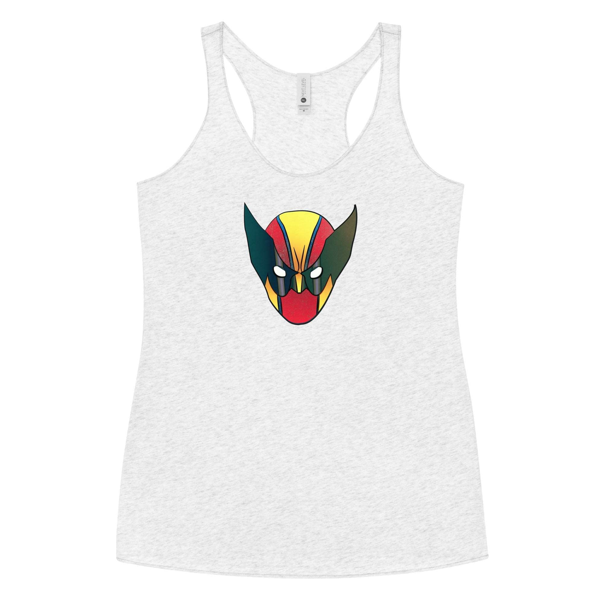 a women's tank top with a graphic of a cat's head