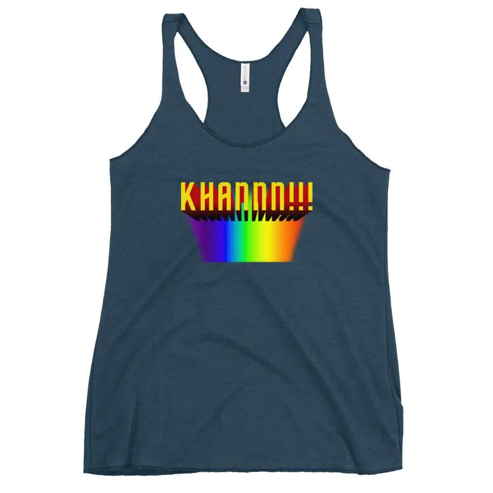 a women's tank top with a rainbow in the middle
