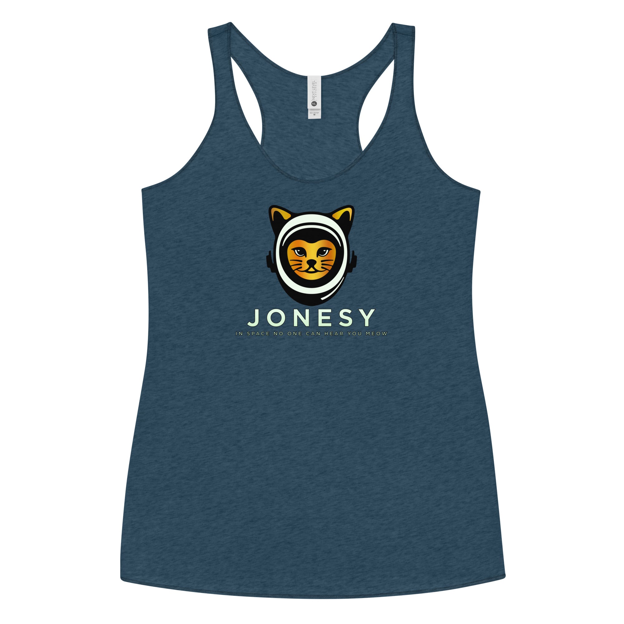 a women's tank top with an image of a cat on it