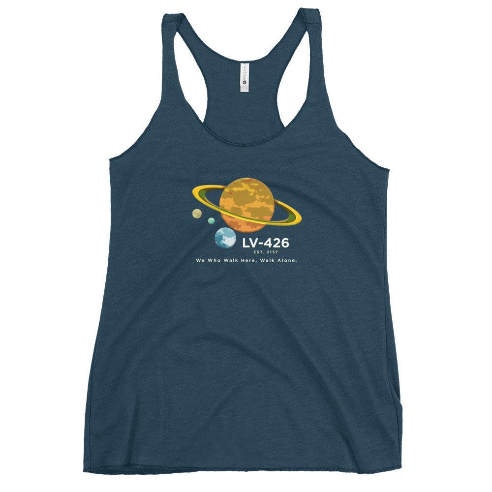 a women's tank top with the nasa logo on it