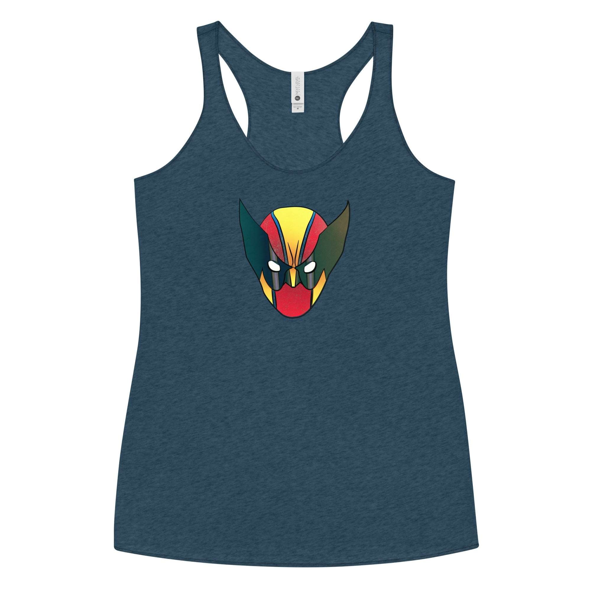 a women's tank top with a graphic of a cat's head