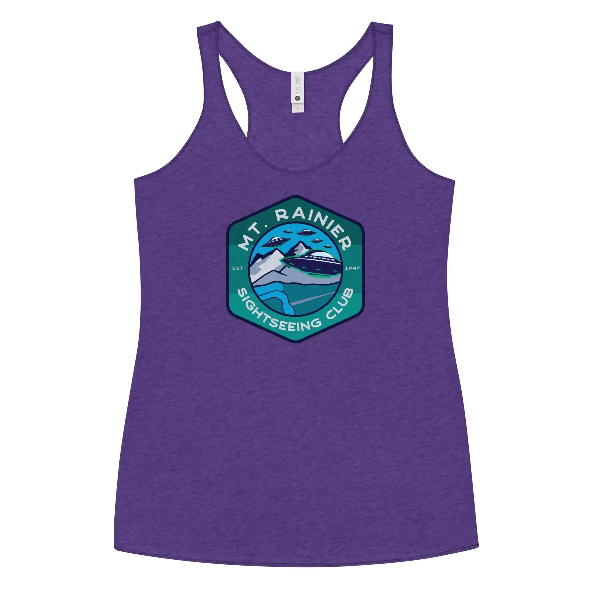 a women's tank top with the logo of a mountain