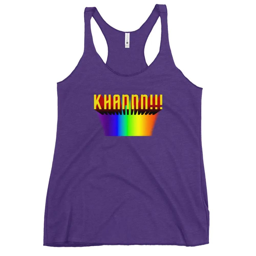 a women's tank top with a rainbow in the middle