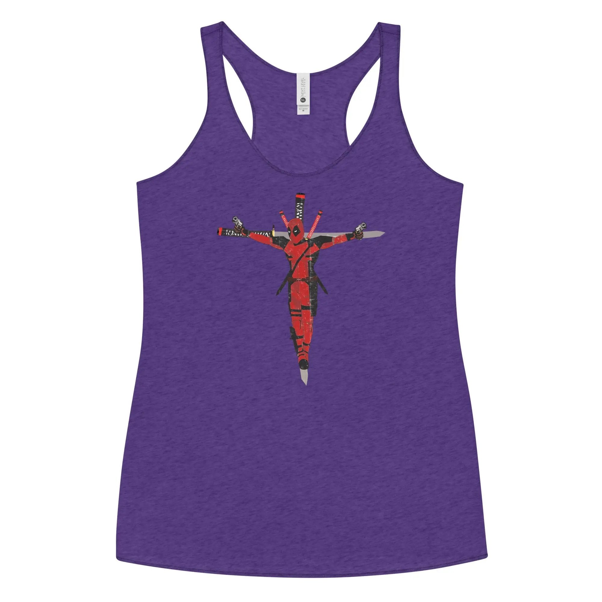 a women's tank top with a picture of a person on it