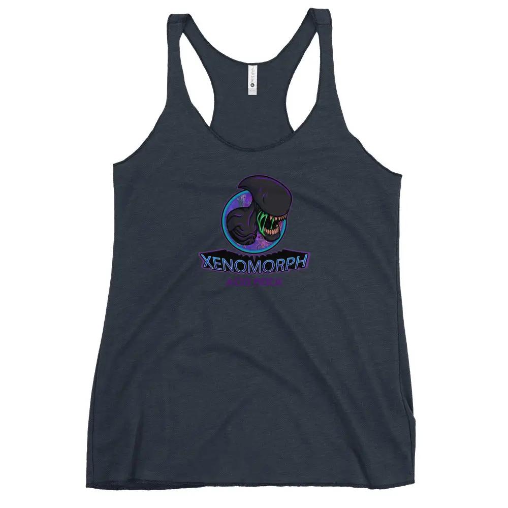 a women's tank top with the word xenomorph on it