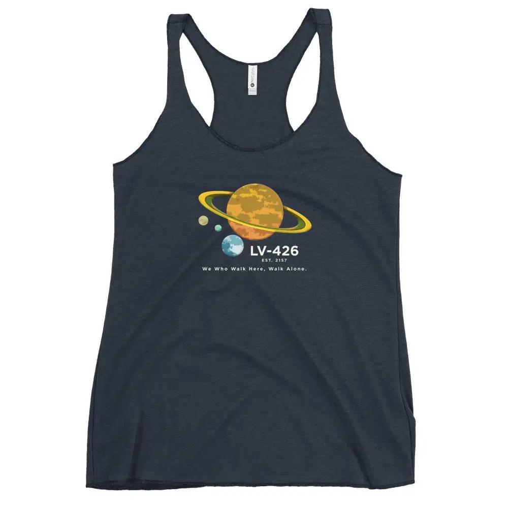 a women's tank top with the nasa logo on it