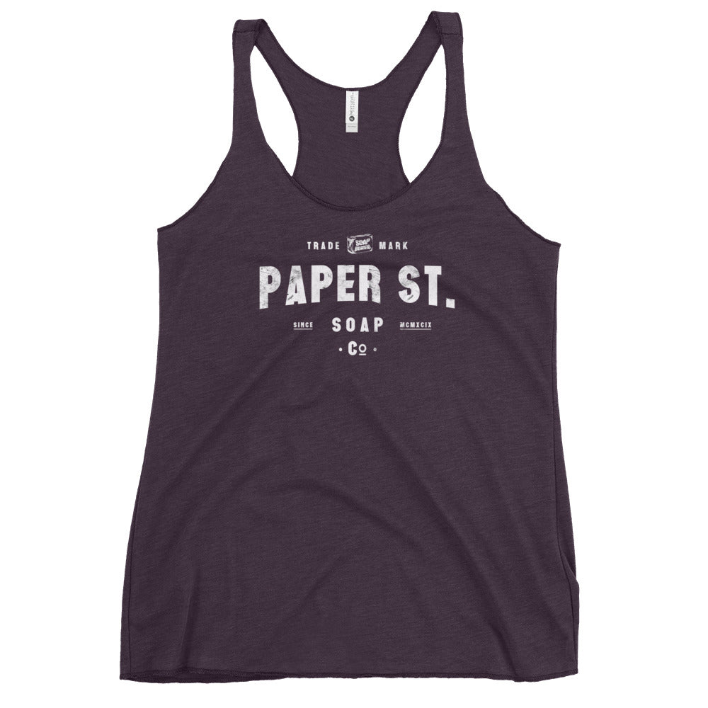 a women's tank top that says paper st