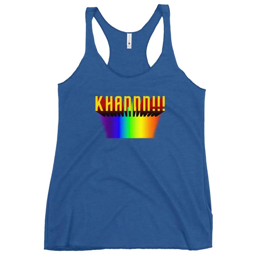 a women's tank top with a rainbow in the middle