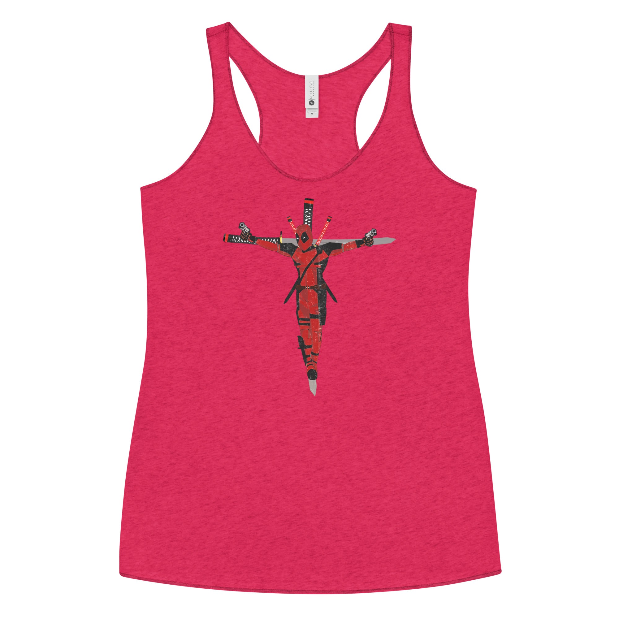 a women's tank top with a picture of jesus on it
