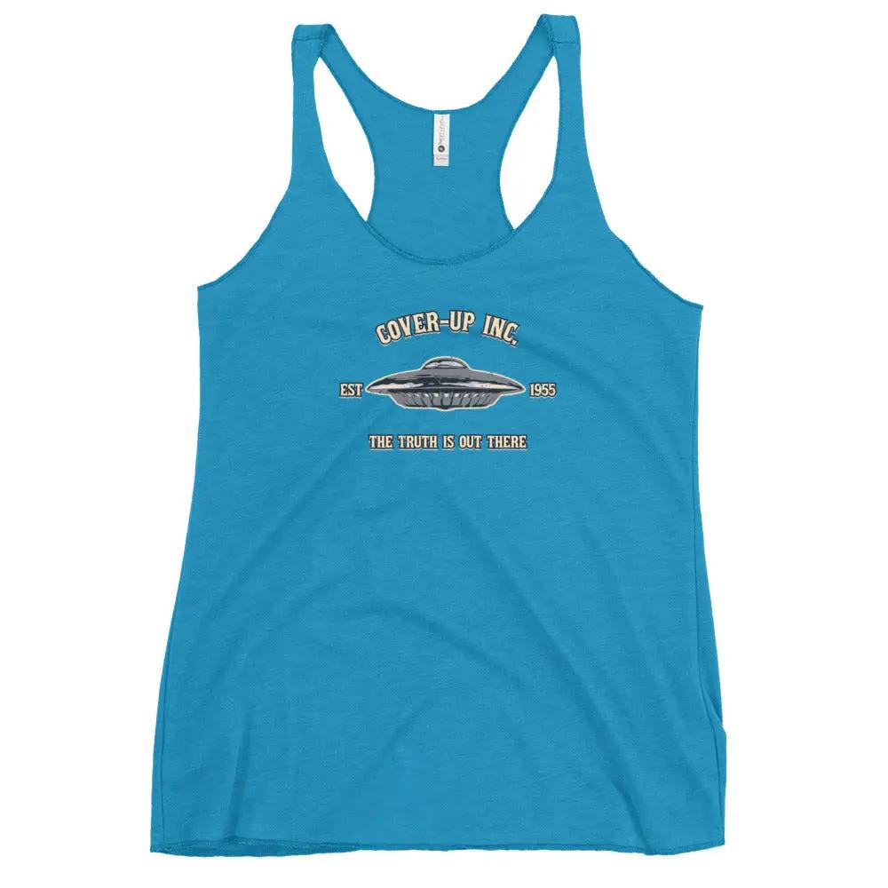 a women's tank top that says center up inc