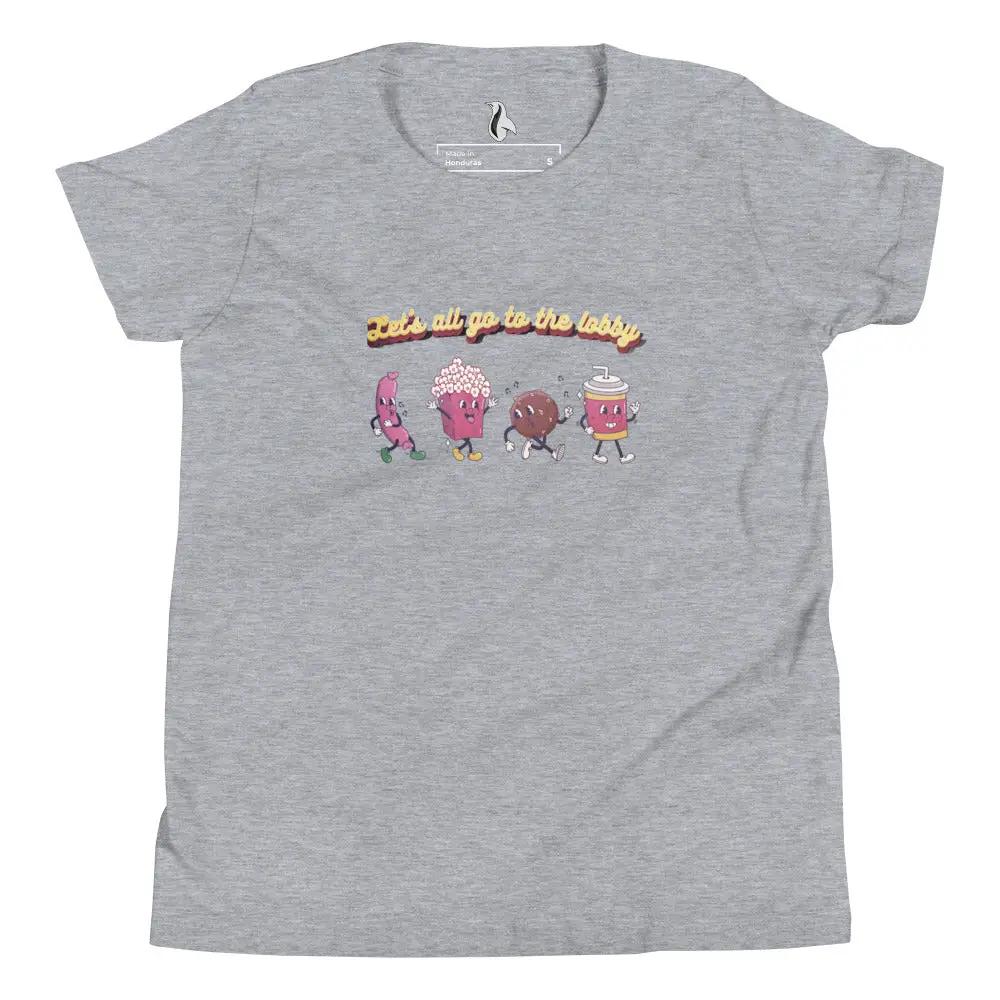 a gray t - shirt with three cartoon characters on it