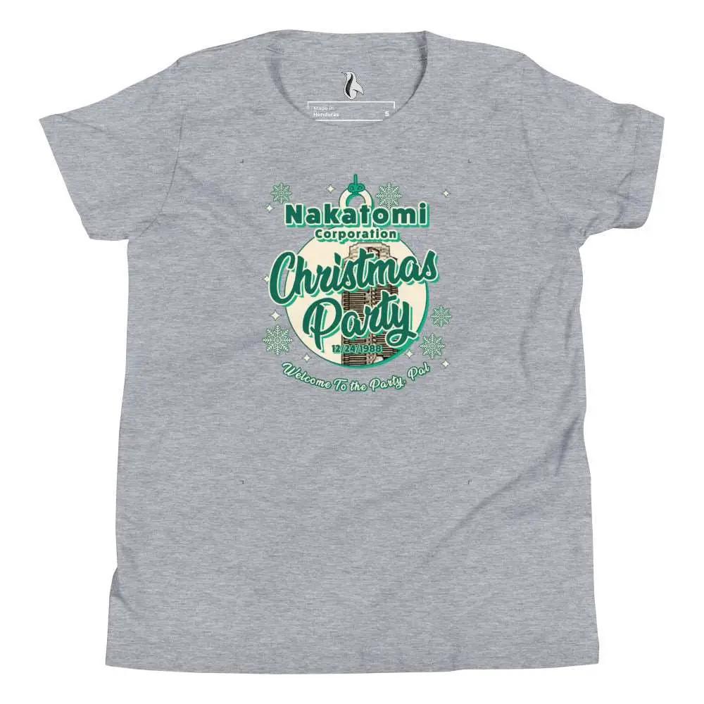 a grey t - shirt with the words christmas party on it