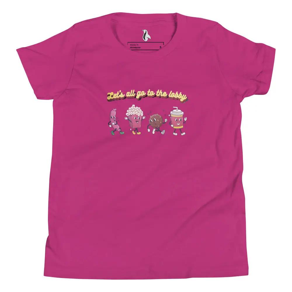 a pink t - shirt with a cartoon character on it