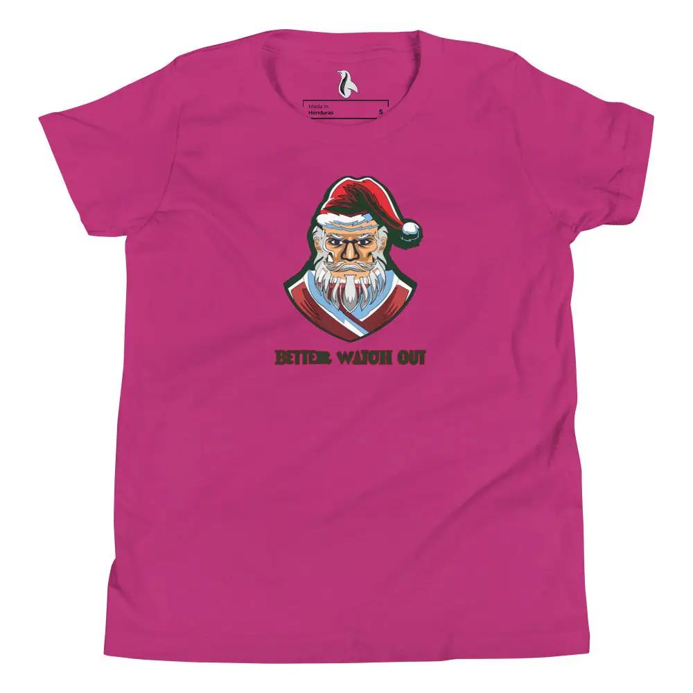 a pink shirt with a santa clause on it