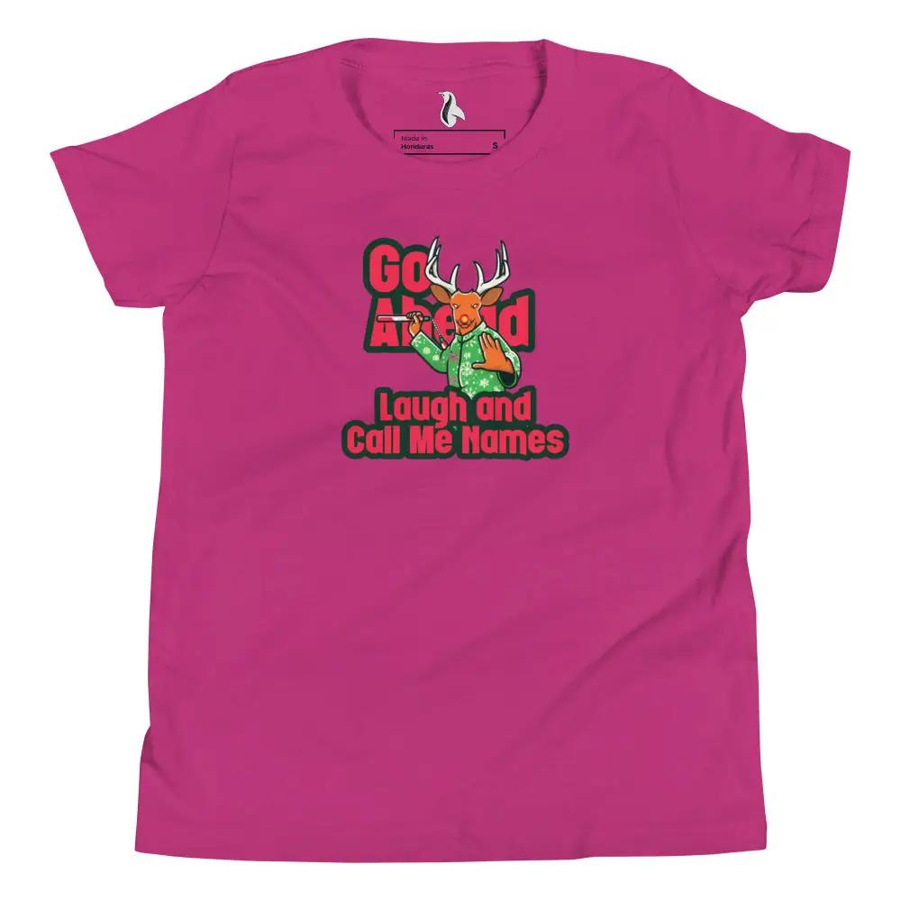 a women's pink t - shirt with an image of a deer and a
