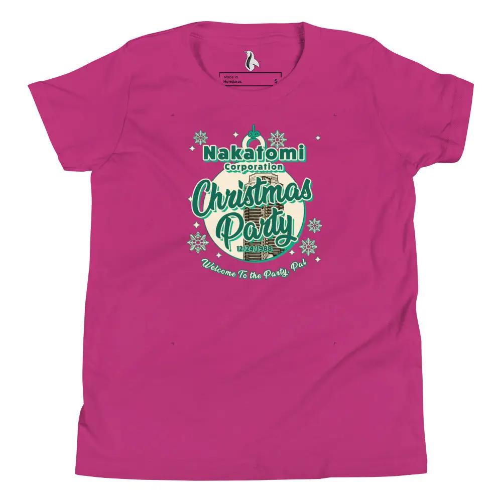 a pink t - shirt with the words christmas party on it