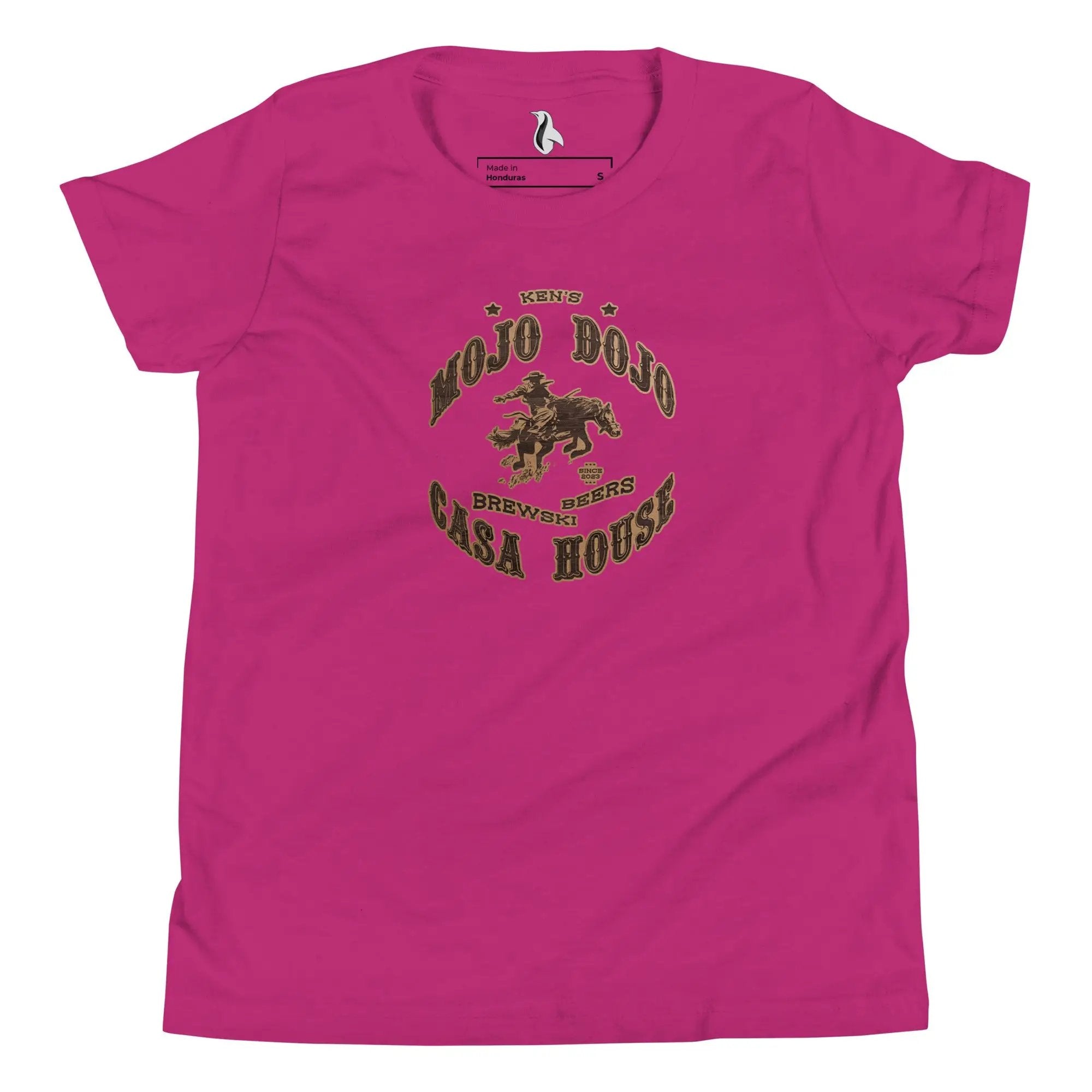 a women's pink t - shirt with an image of a horse on it
