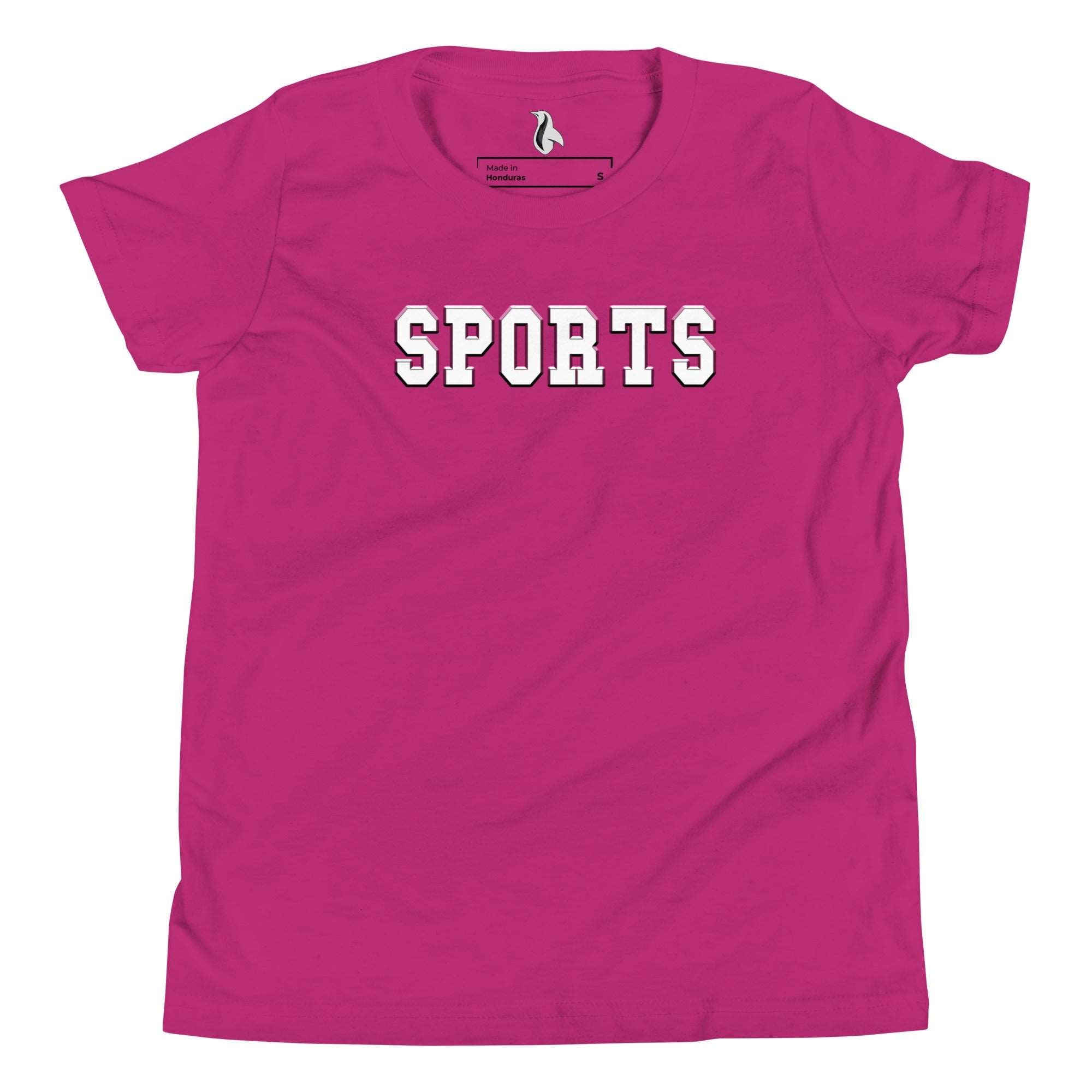 a pink t - shirt with the words sports on it
