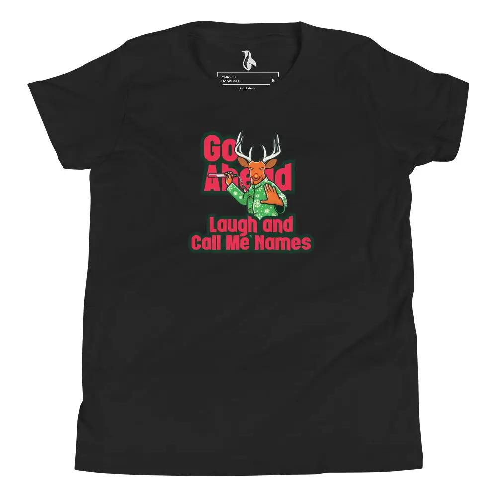 a black t - shirt with an image of a deer on it