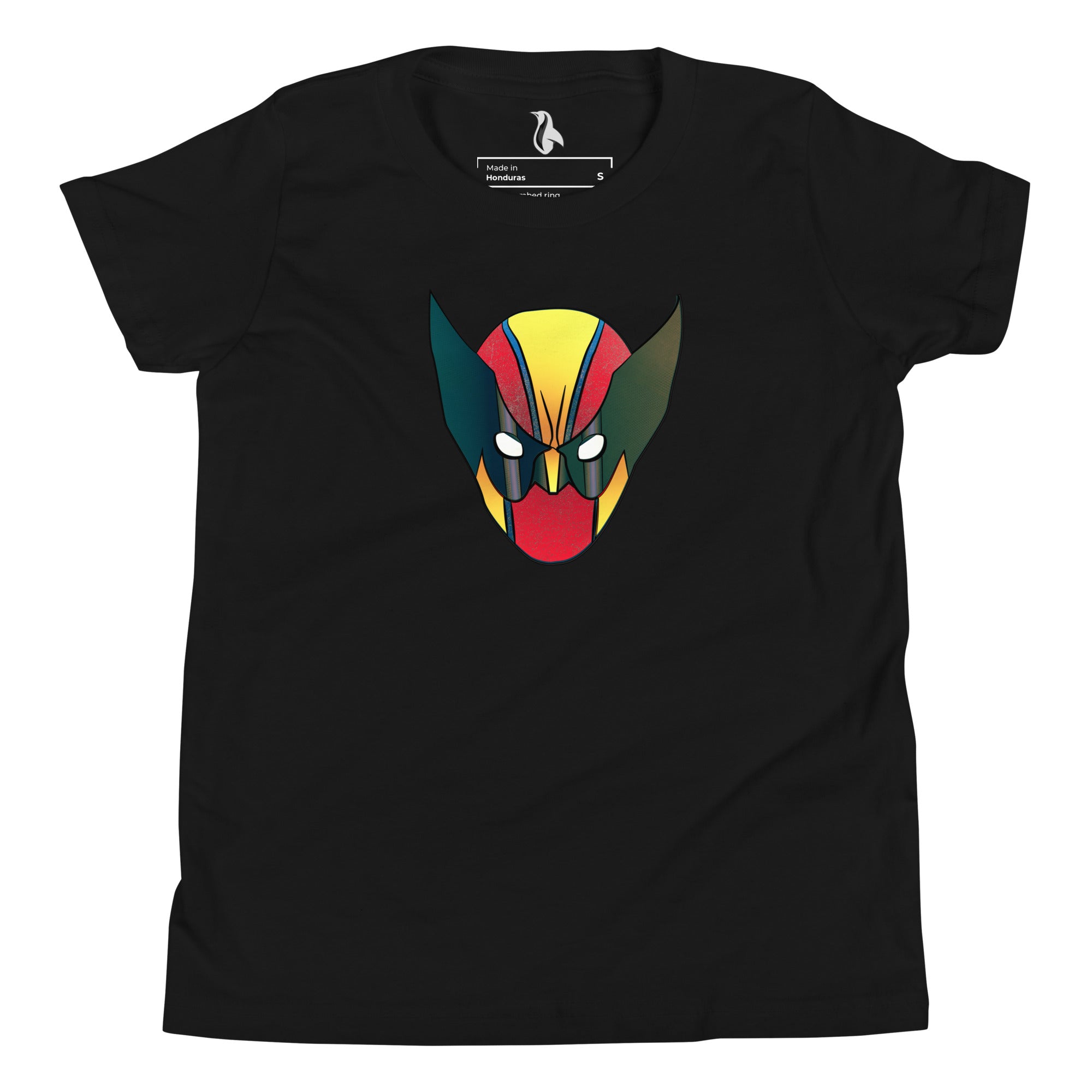 a black t - shirt with an image of a demon's head