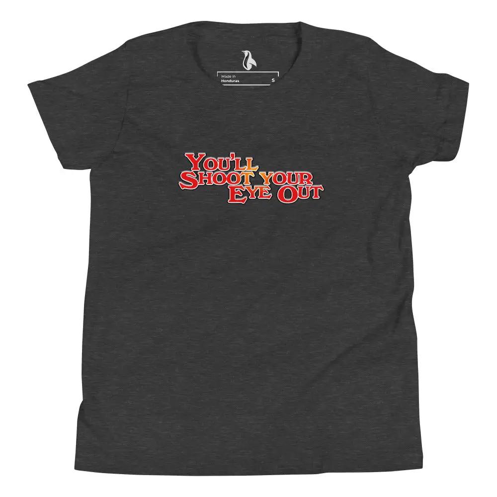 a black t - shirt with the words you'll shoot your shit out on
