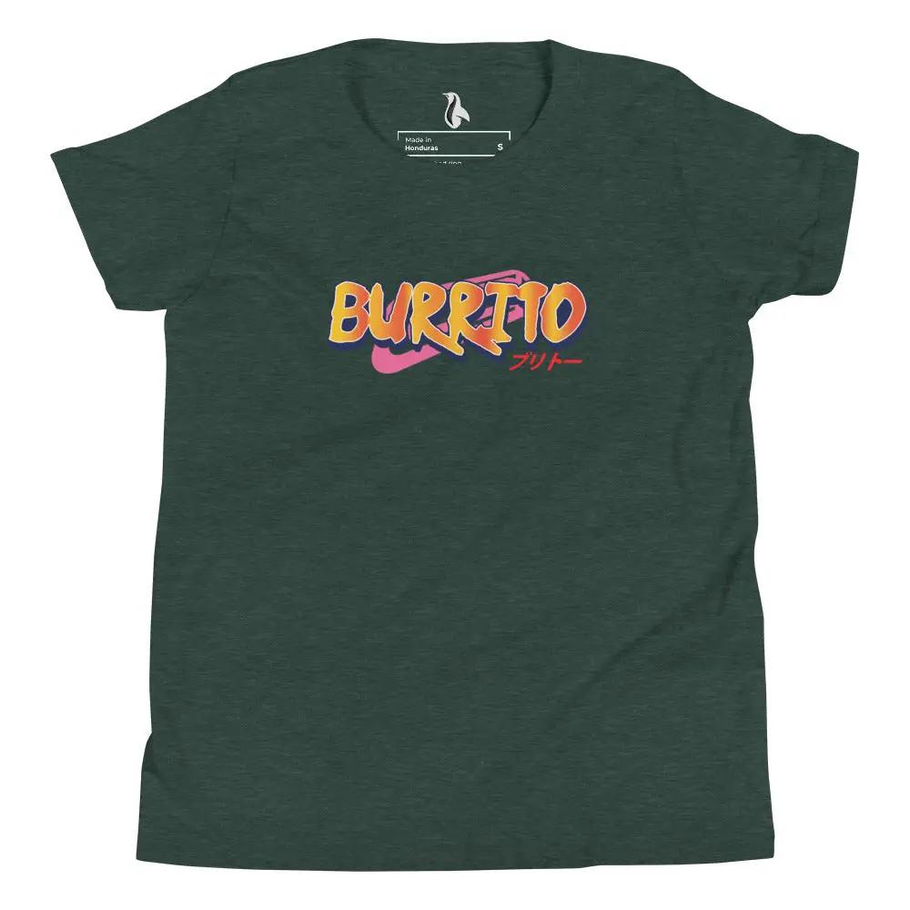 a green t - shirt with the word burrito on it