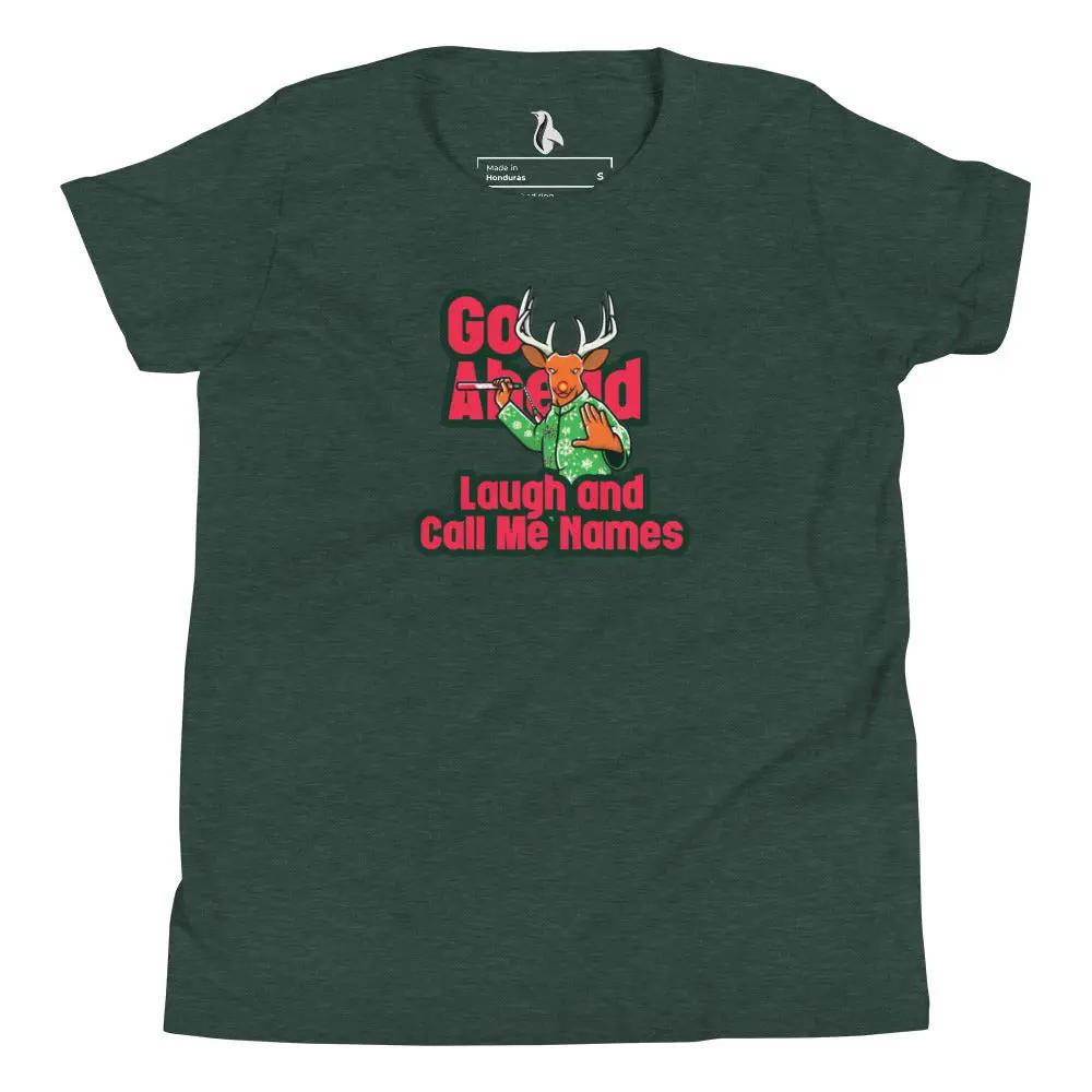 a green t - shirt with a picture of a deer on it