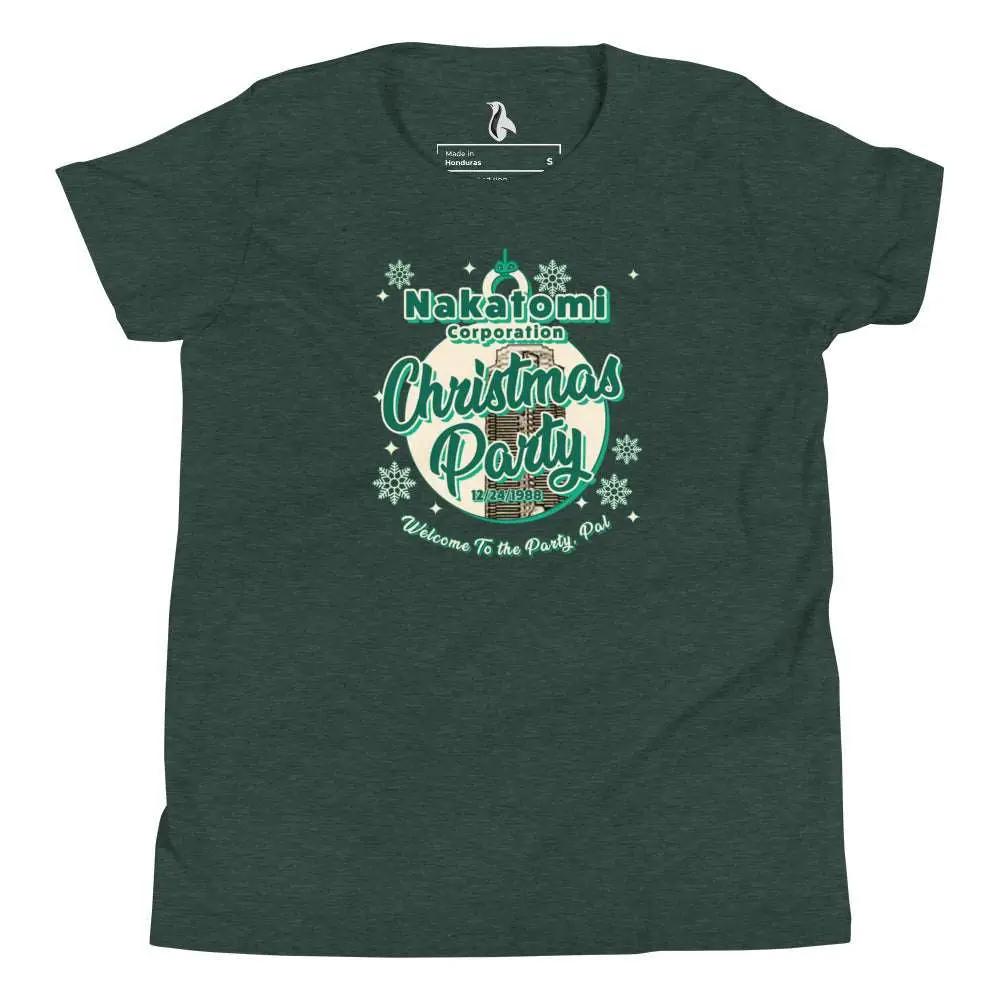 a green t - shirt with the words christmas party on it
