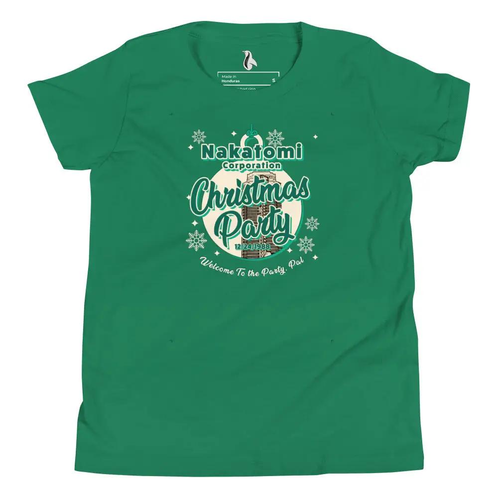 a green t - shirt with the words christmas party on it